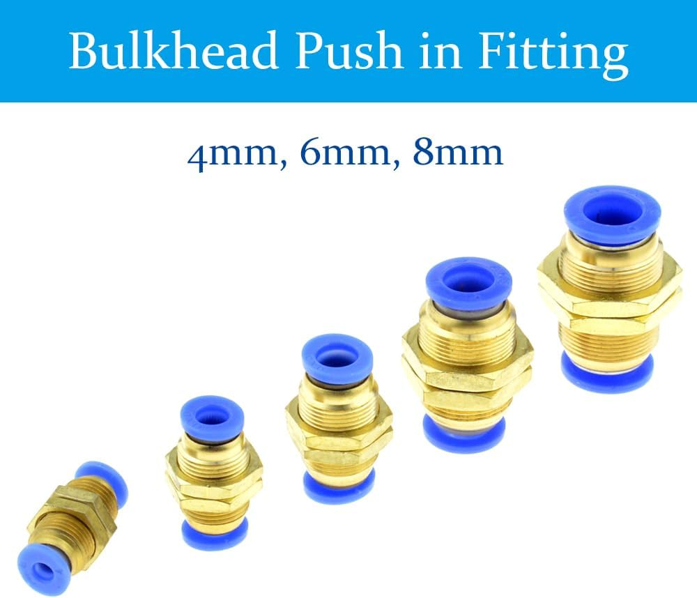 8Mm Pneumatic Push-In Fittings for Air Water Tube - Bulkhead Connector, Quick Set-Up for Hose Pipe, Highly Efficient for Air and Water Piping Networks image number 5