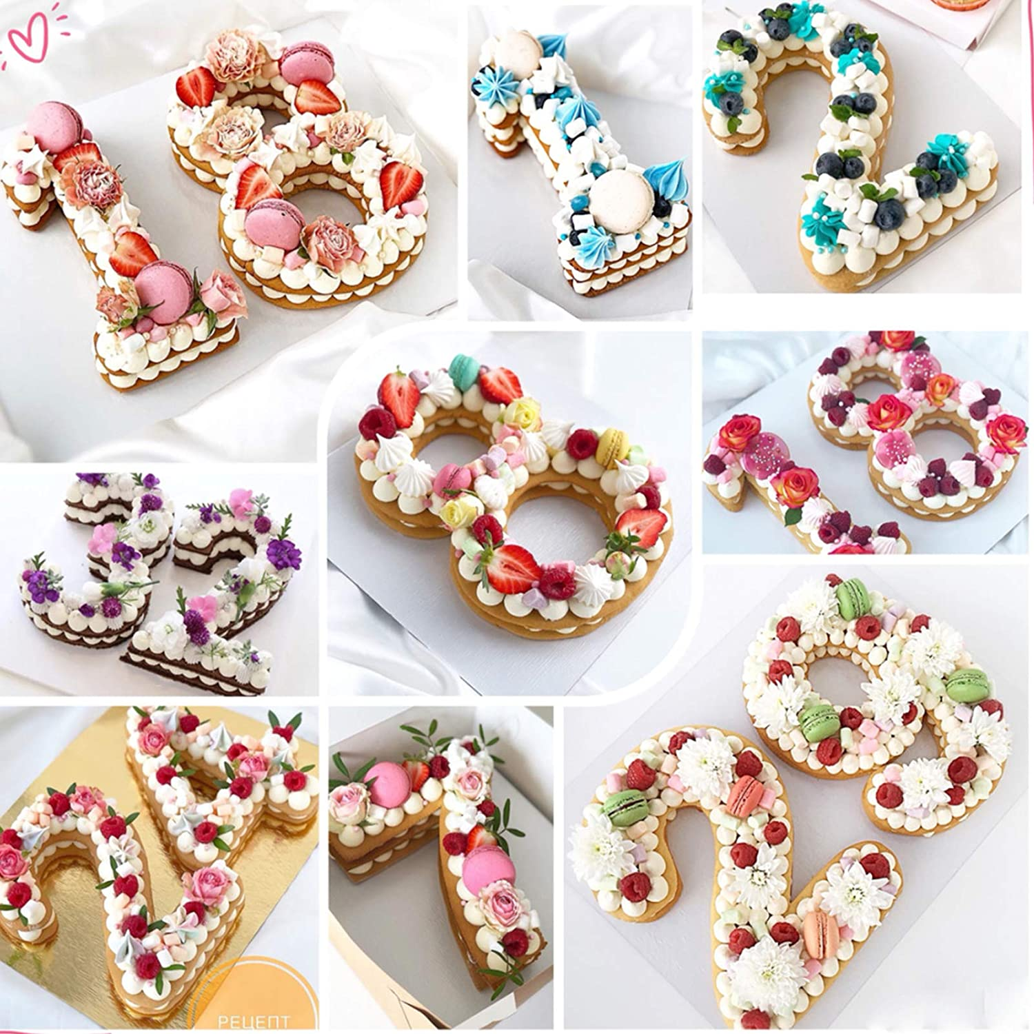 3D Large Number Cake Pan,Silicone Baking Letter Shape Novelty Cake Tins for Birthday Festival and Relationship Marry Anniversary Wedding Party,10 Inch Number of 0 image number 1