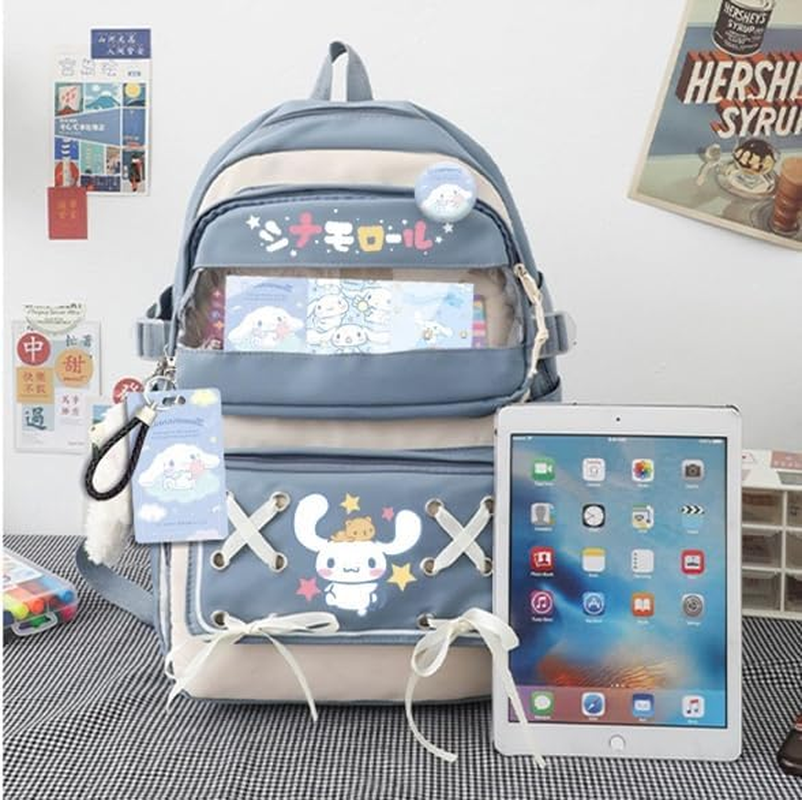 GDFENDU Kawaii Backpack with Keychain,17In 3D Printed Casual Sports Bag Outdoor Youth High Capacity Schoolbag. - B image number 7