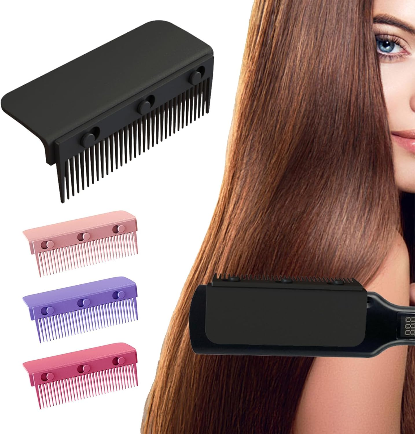 Flat Iron Comb Clip on Removable Straightening Comb Attachment Hair Styling Tool for Salon Home Use image number 2