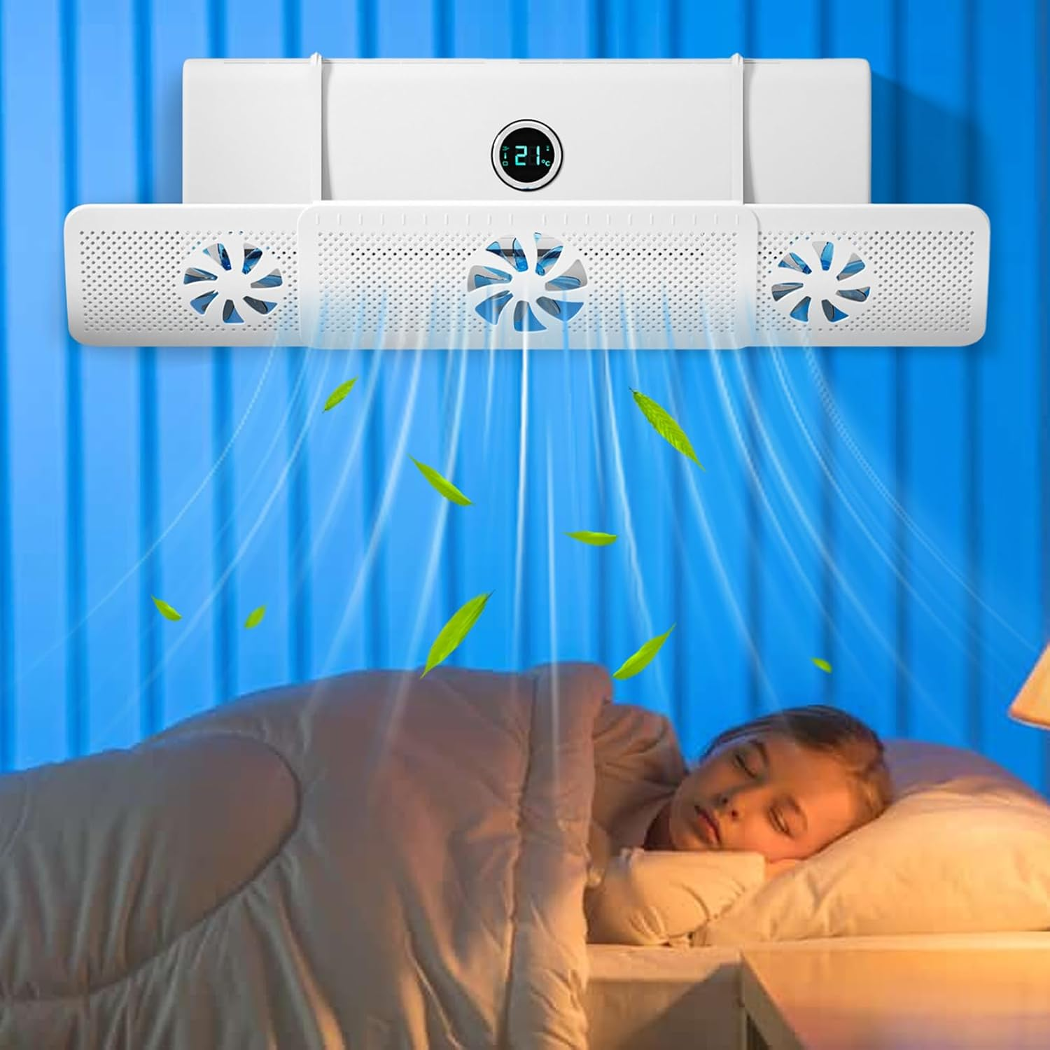 Vent Deflectors | Adjustable Air Vent Deflector with 3 Fans,Conditioner Diverter for Commercial RV Industrial Outdoor Travel Car Family Home Camping Living Room image number 3