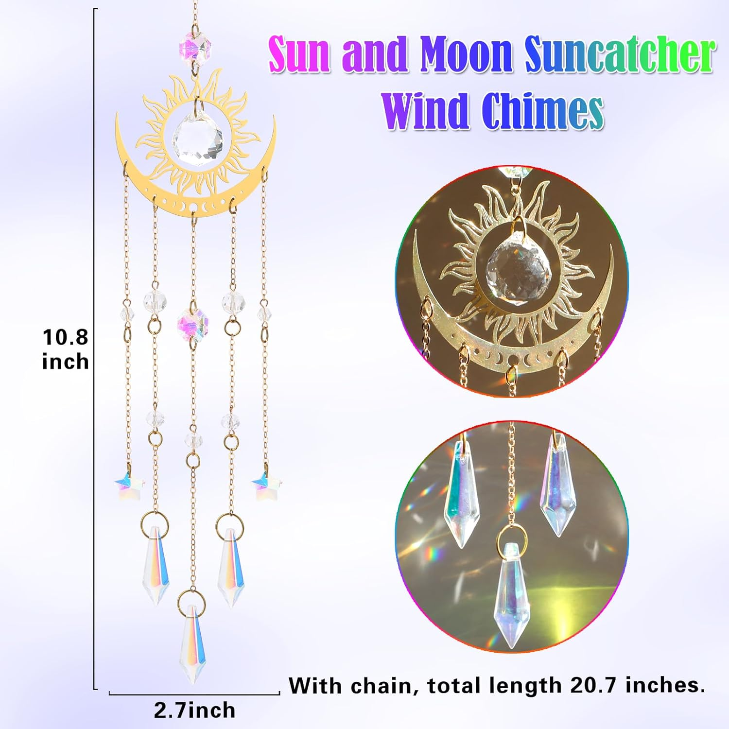Crystal Suncatcher, Suncatchers for Windows Hanging Indoor Outdoor Prism Rainbow Maker Home Garden Decor for Thanks Giving Valentines'S and Mother'S Day image number 2