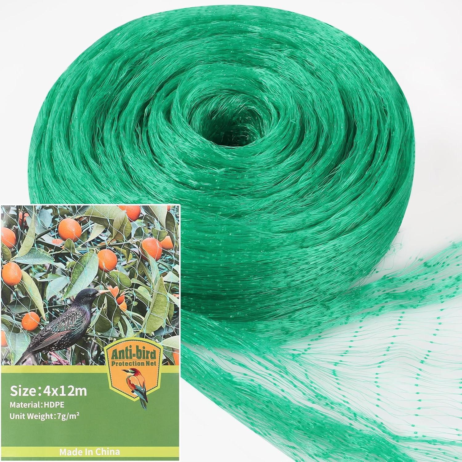 4M X 12M Bird Netting for Garden, Plant Netting for Protecting Plants, Flowers, Vegetables and Fruits,Green image number 5
