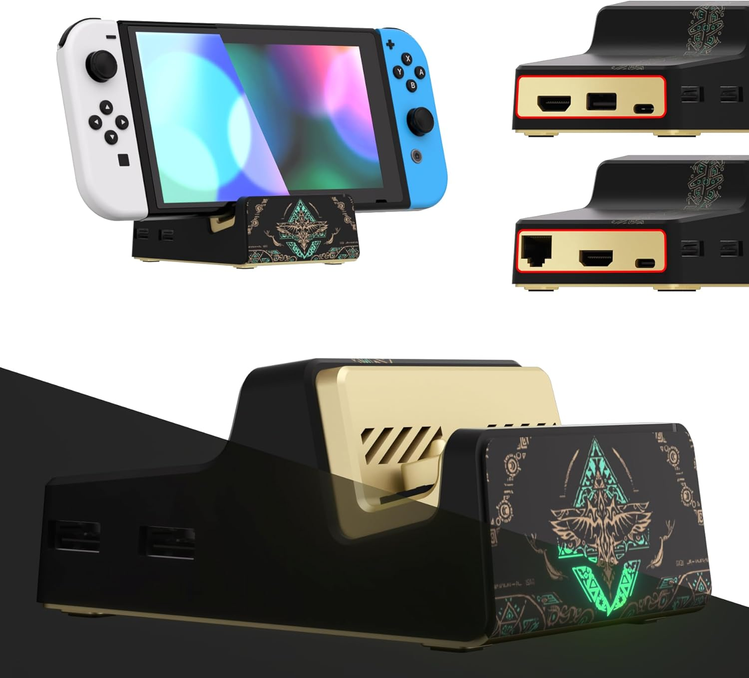 Extremerate Airydocky DIY Kit White Replacement Case for Nintendo Switch Dock, Redesigned Portable Mini Dock Shell Cover for Nintendo Switch OLED - Shells Only, Dock & Circuit Board Chip NOT Included - Clear image number 7