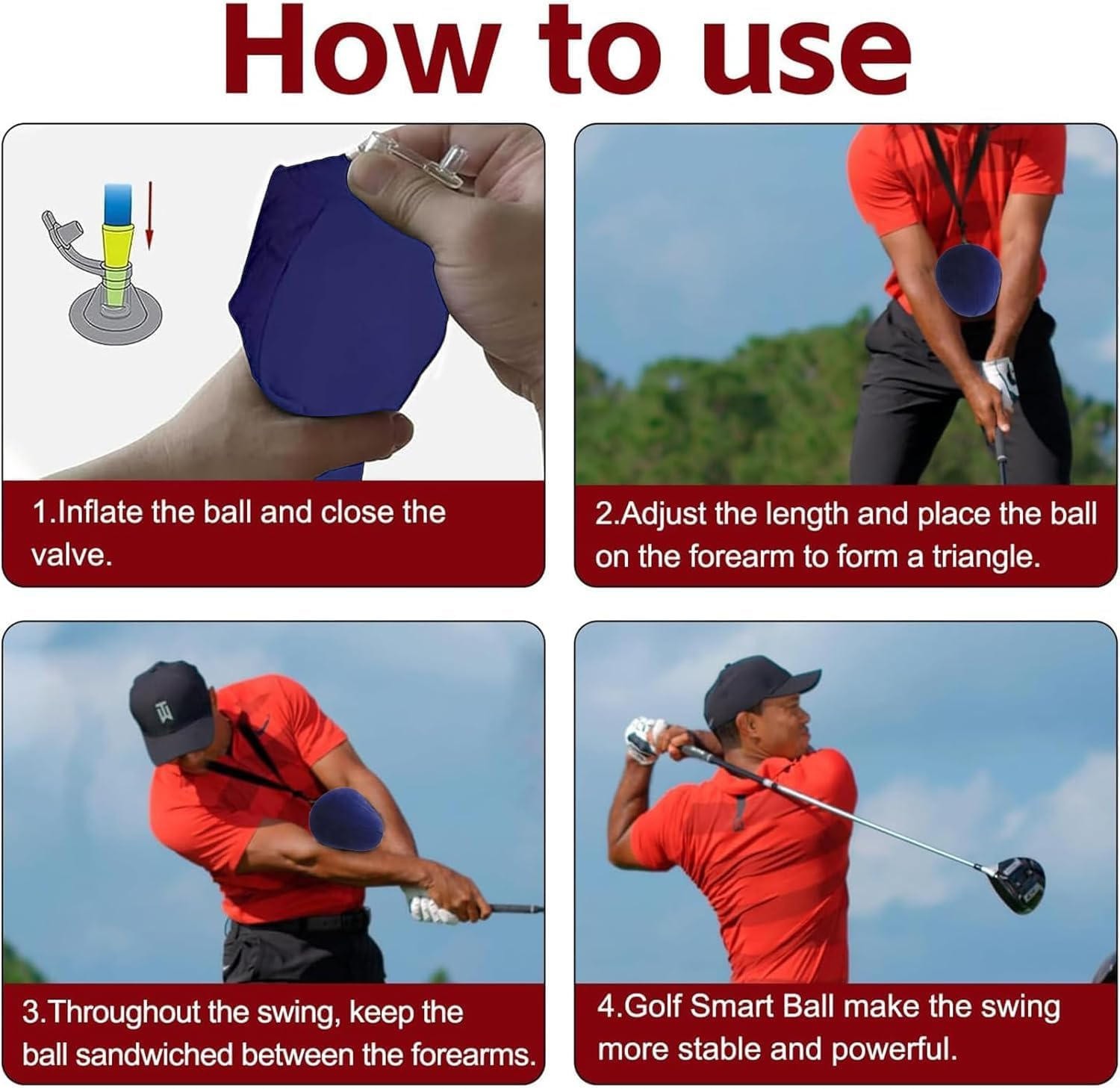 Smart Ball Golf Swing Training Aid Posture Correction Inflatable Tour Striker, 1Pc Golf Training Aid Golf Smart Ball Swing Training Aid,Golf Smart Ball Swing Training Aid Inflatable for Training,Blue image number 1