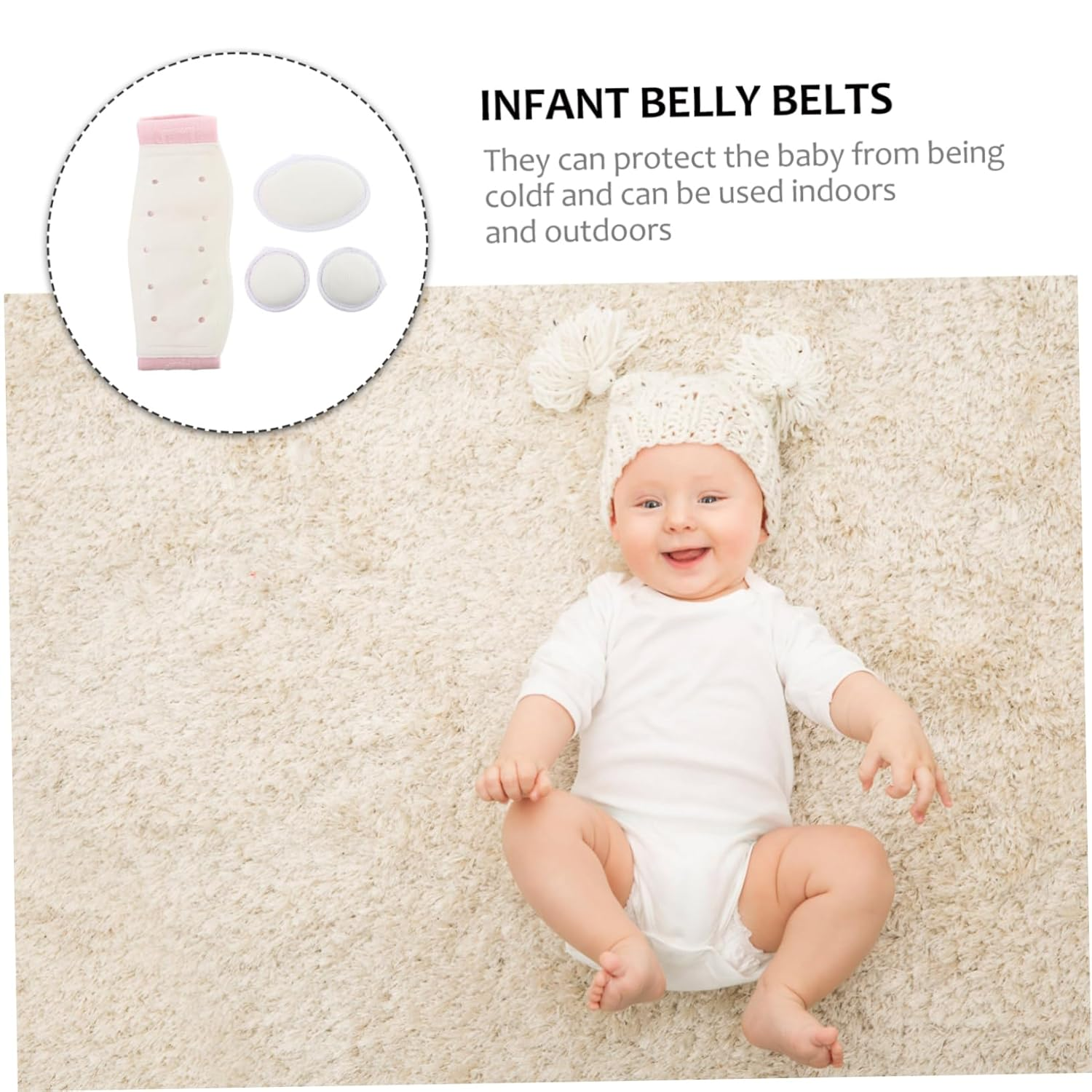 1 Set Belly Band Breathable Umbilical Support Belt for Comfort Navel Protection and Abdomen Warmth Soft Skin Friendly Material - Pink image number 2