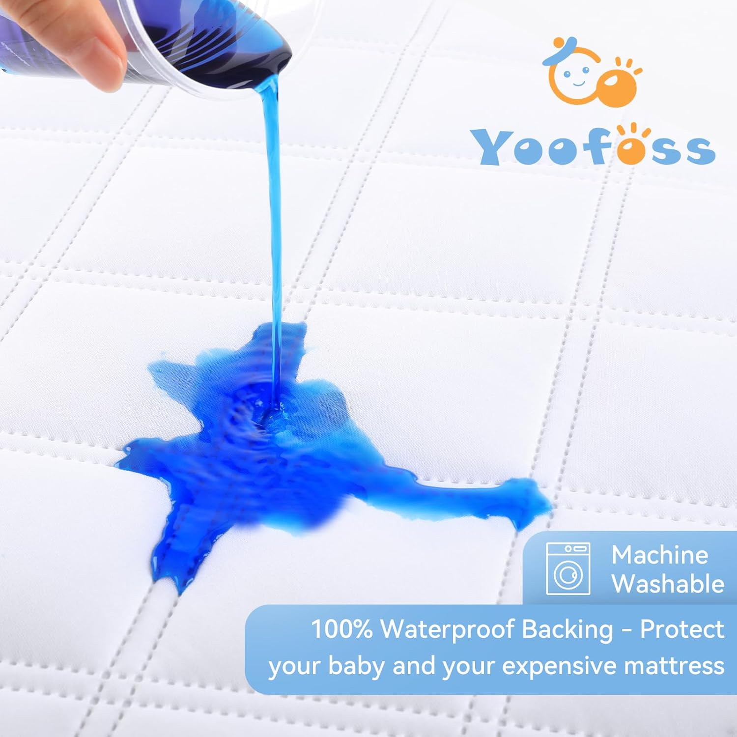 Yoofoss Waterproof Bassinet Mattress Pad Cover 2 Pack Fit for Rectangle Bassinet Mattress, Baby Bassinet Mattress Protector for Boys and Girls 34X19In image number 4