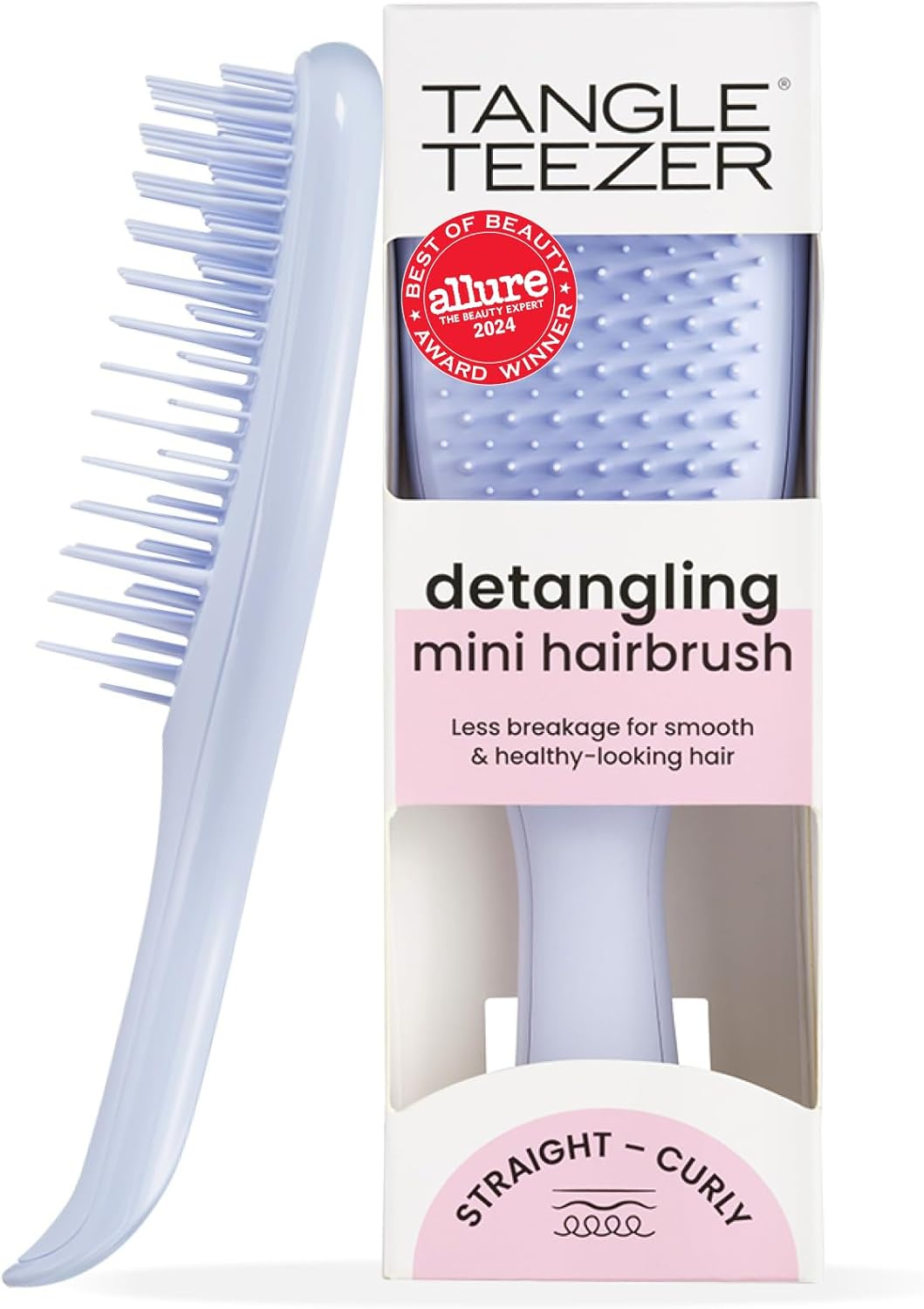 Tangle Teezer Mini Ultimate Detangler - for Wet & Dry Hair - Detangling Brush for All Hair Types - Perfect Brush for Kids & Travel - Digital Lavender
