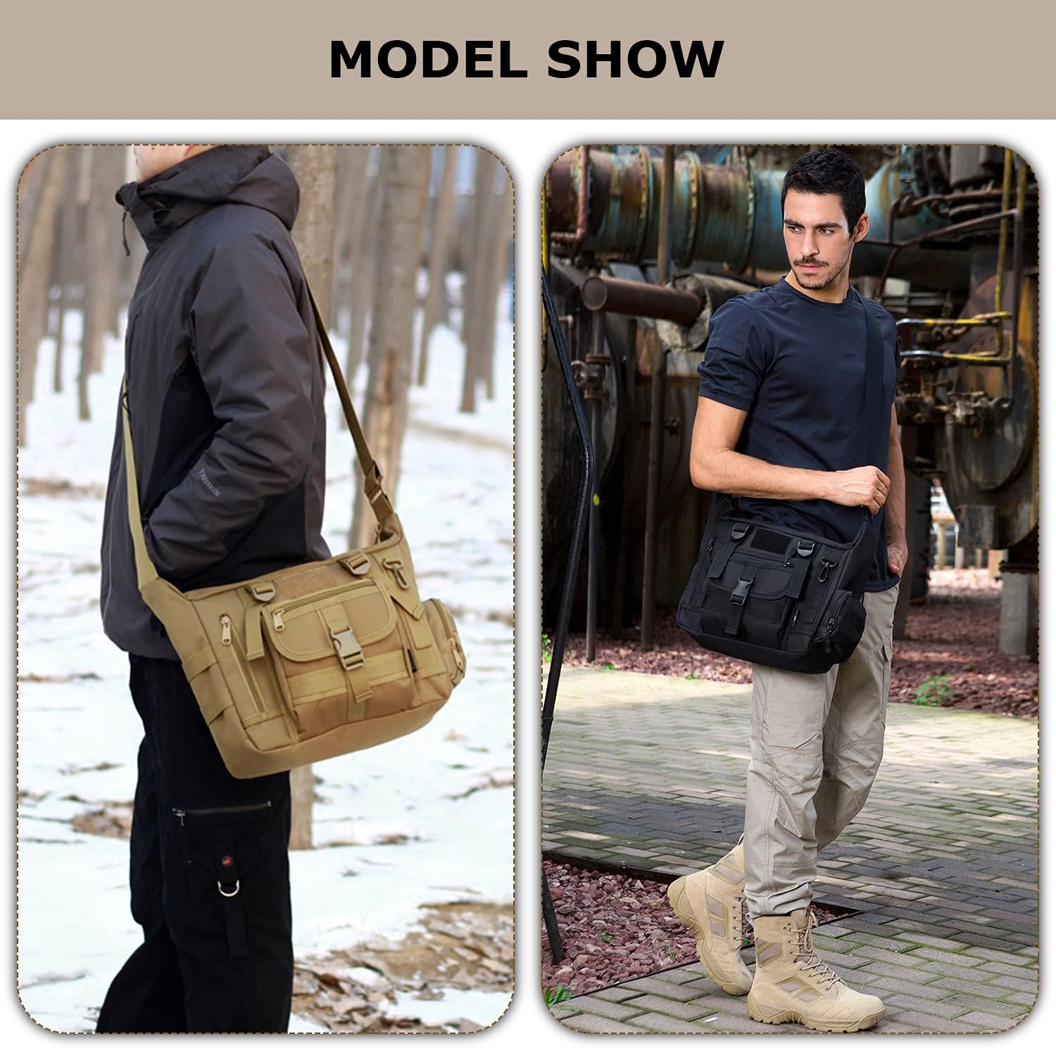 Tactical Messenger Bag - Brown image number 4