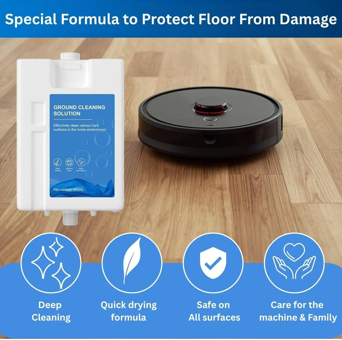 Dreame Cleaning Solution &ndash; 1 L Floor Cleaner Detergent for Dreame L20 / L10 Robot Vacuum Mop, Refill Cleaning Detergent &ndash; 3-Bottle Set