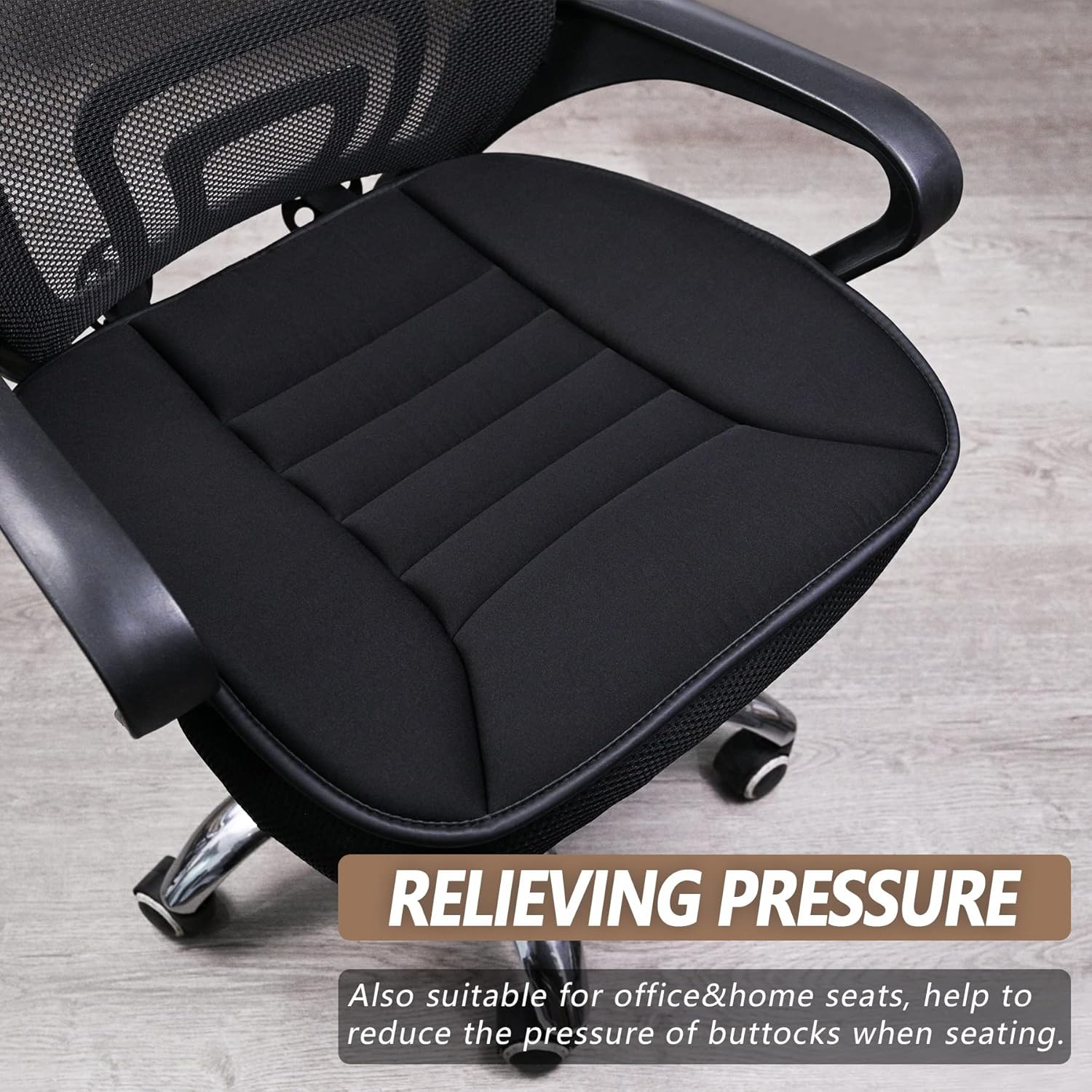 MYFAMIREA Car Seat Cushion Pad Sciatica Pain Relief Comfort Seat Protector for Car Driver Seat Office Chair Home Use Memory Foam Seat Cushion with Non Slip Bottom Black - Dark Gray image number 7