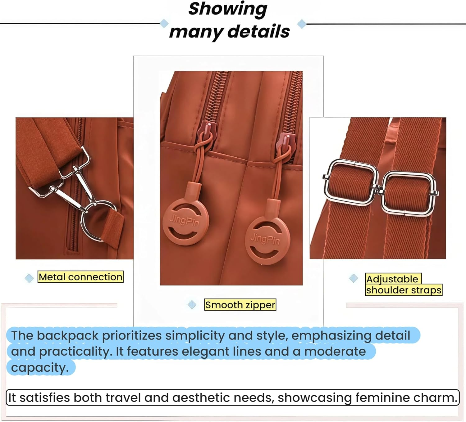 2026 Upgrade 3 in 1 Anti-Theft Travel Tote Bag - Waterproof Nylon Convertible Backpack Crossbody Bag for Women - Blue image number 6