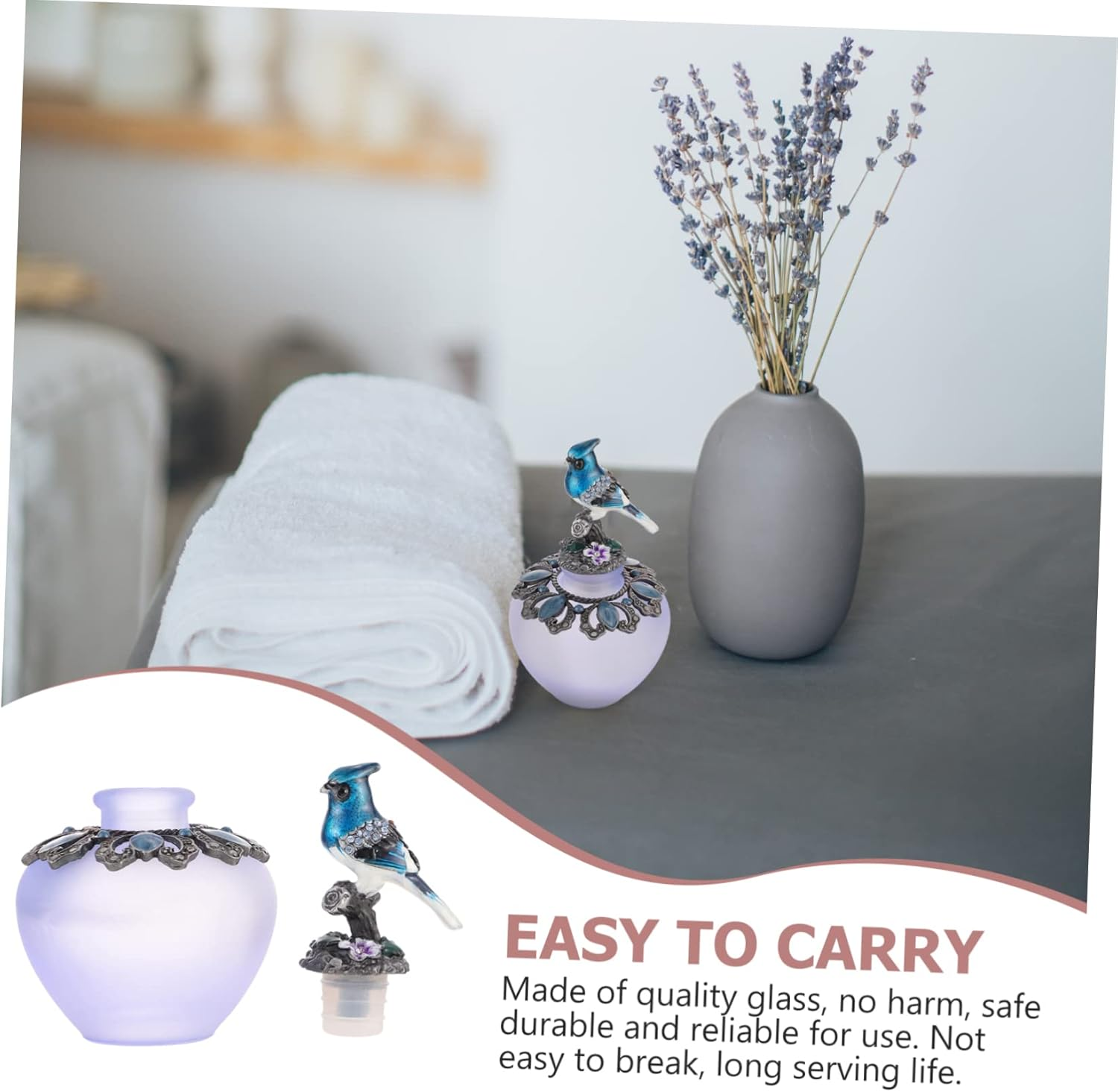 LIFKOME Glass Perfumes Bottle 40Ml Travel Sub Bottle Leak-Proof Portable Refillable Spray Container for Carrying Samples Use image number 5