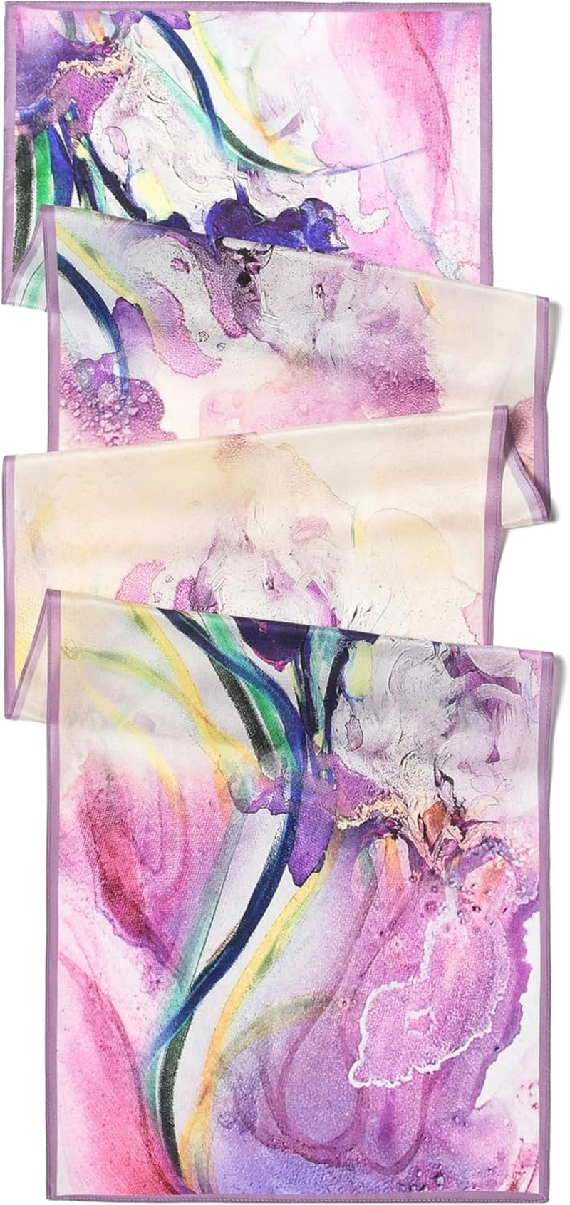 SHIROUYU 100% Mulberry Silk Women'S 55&rdquo;*14&rdquo; Long Scarf Headscarf and Neck Scarf - Rectangular Hair Towel with Gift Packed, Pink-Flower image number 1