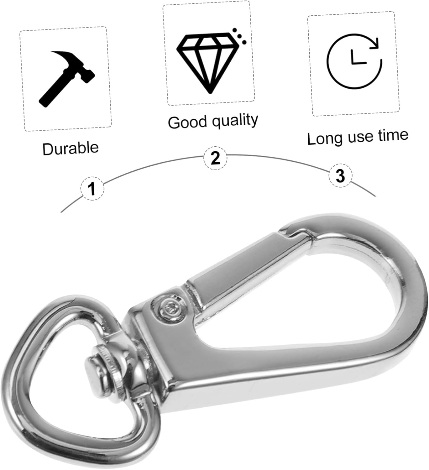 Uonlytech 10Pcs Bag Keychain Diy Snap Hook Metal Claw Clasp for Purse Hook Key Clip Multi-Purpose Claw Clasp for Diy Projects image number 3