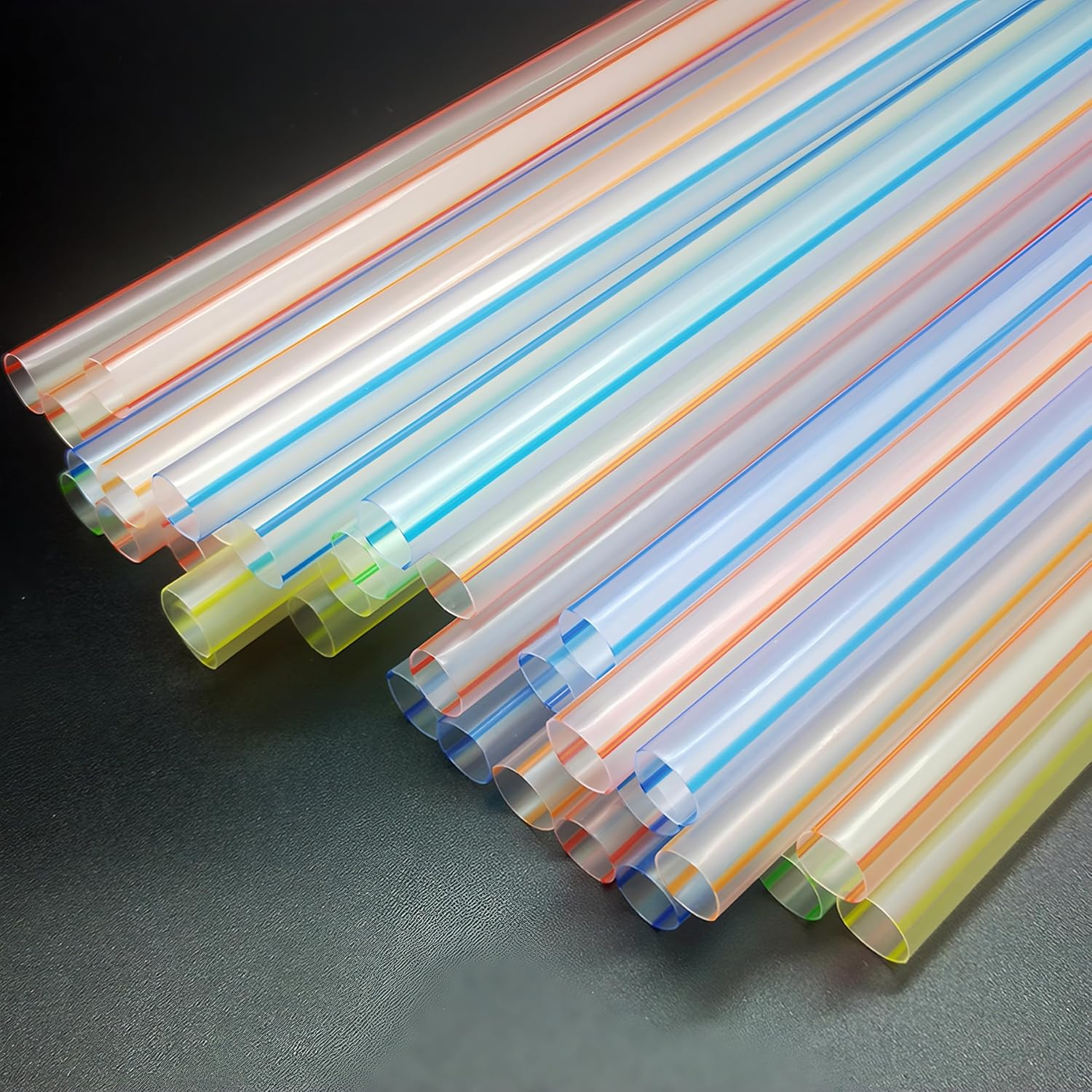 Reusable Drinking Straws, 150 PCS 21Cm Long Multiple Colors Stripes Straws - Suitable for Various Drinks, Juice, Milk, Tea, Daily Use (Multicolor B-150Count) image number 4