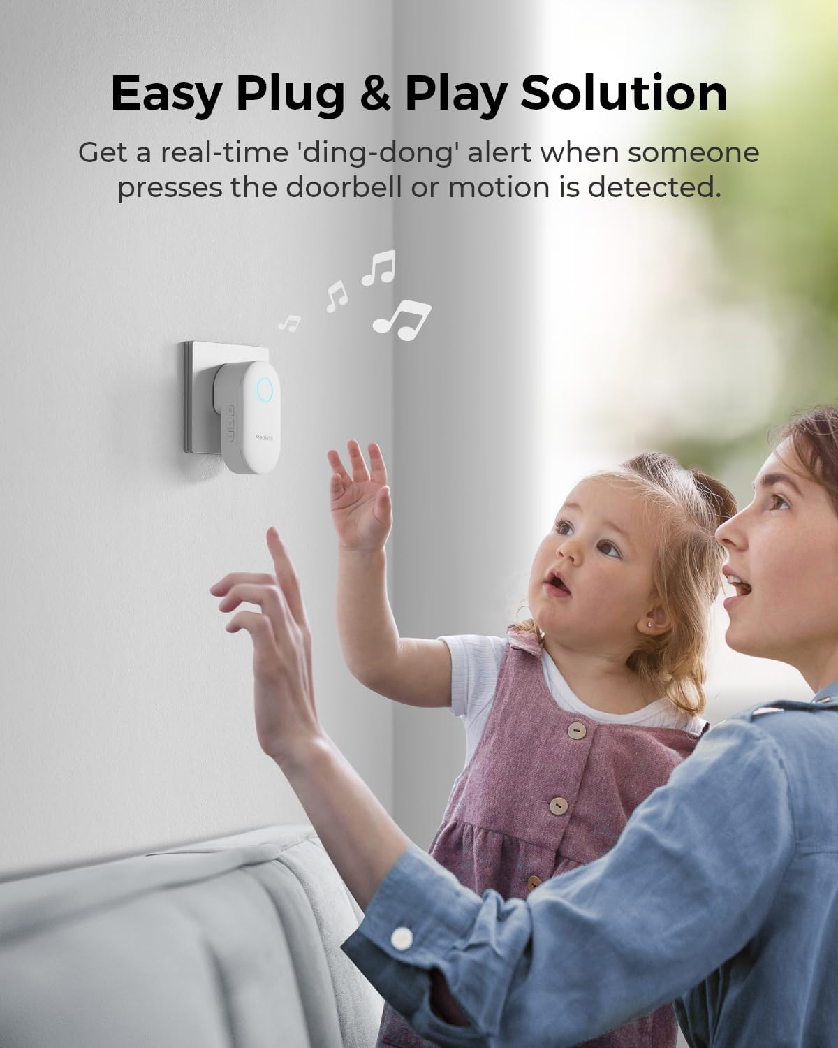 Reolink Digital Chime Only Compatible with Reolink Video Doorbell, Easy Plug & Play, Remote Control via Reolink App, Multiple Ringtone Choices, Reolink Chime image number 4