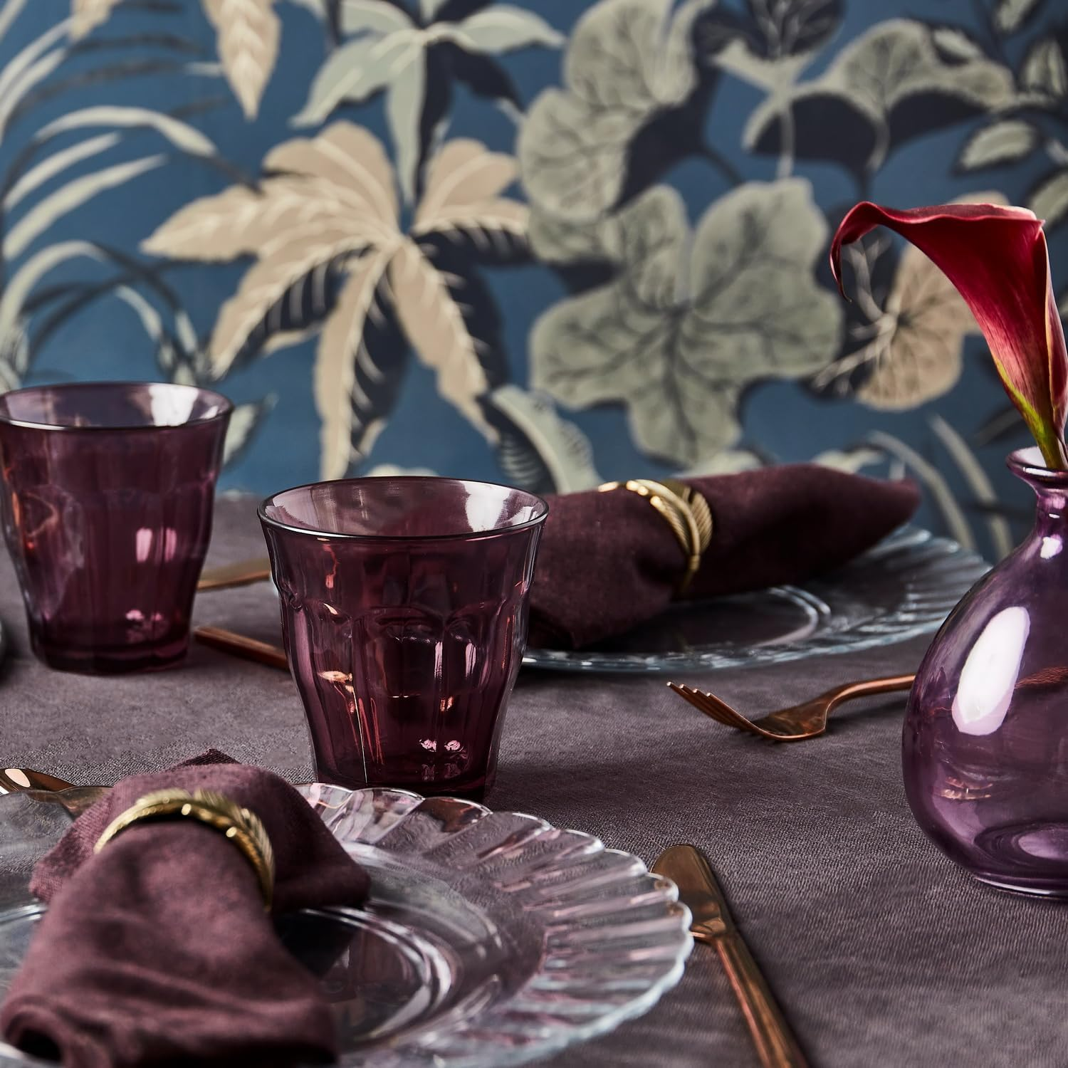 Duralex Picardie 250Ml Tumbler Set of 4 &ndash; Durable Tempered Glass for Everyday Use & Professional Settings, Ideal for Serving Hot & Cold Beverages, Perfect for Home, Caf&eacute;s & Restaurants - Plum