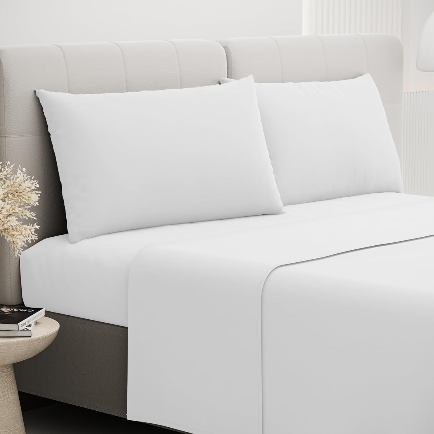 Fitted Sheet Set of 4,Ultra Soft Microfiber Bedding,Extra Deep Fitted Sheet 182X203Cm,2 Pillowcases,1 Flat Sheet,King Size,Blue