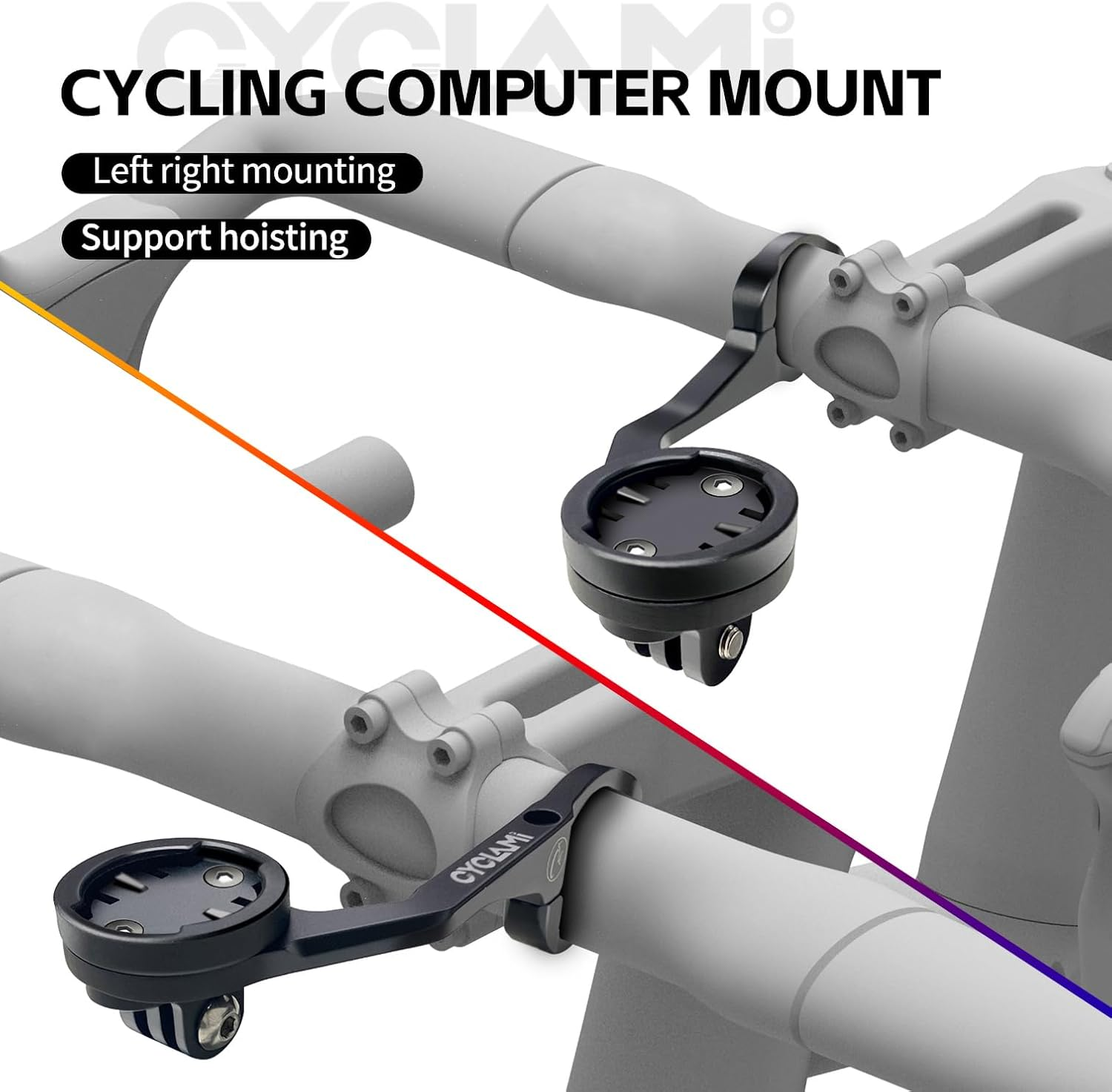 Bike Computer Mount, CYCLAMI Out Front Mount Compatible with Garmin Edge Bicycle GPS Computer Holder, XOSS (S5-Purple-Aluminum) image number 3