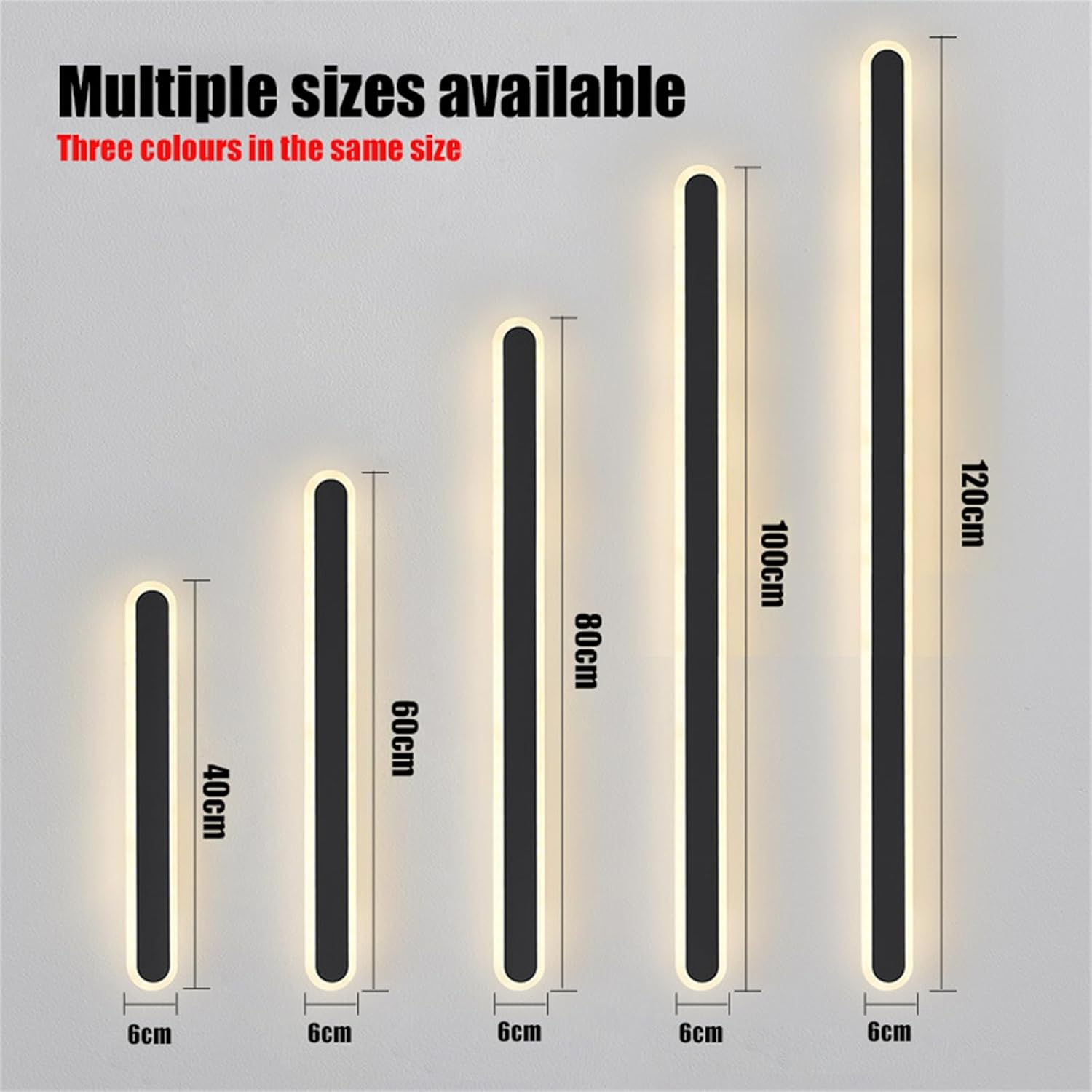 LED Wall Lamp Indoor with Hand Sweep Motion Sensor Wall Sconces Dimmable Tricolor 2700K-6500K Wall Light USB Rechargeable Battery Powered Wall Lighting Modern Iron Acrylic for Bedroom (White,40Cm) image number 6