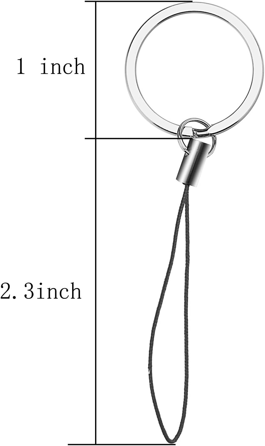 Sunmns Split Key Chain Rings with Nylon Lanyards Cord for USB Flash Drive, MP3, MP4, Key Finder and ID Card Badge, 30 Pack image number 1