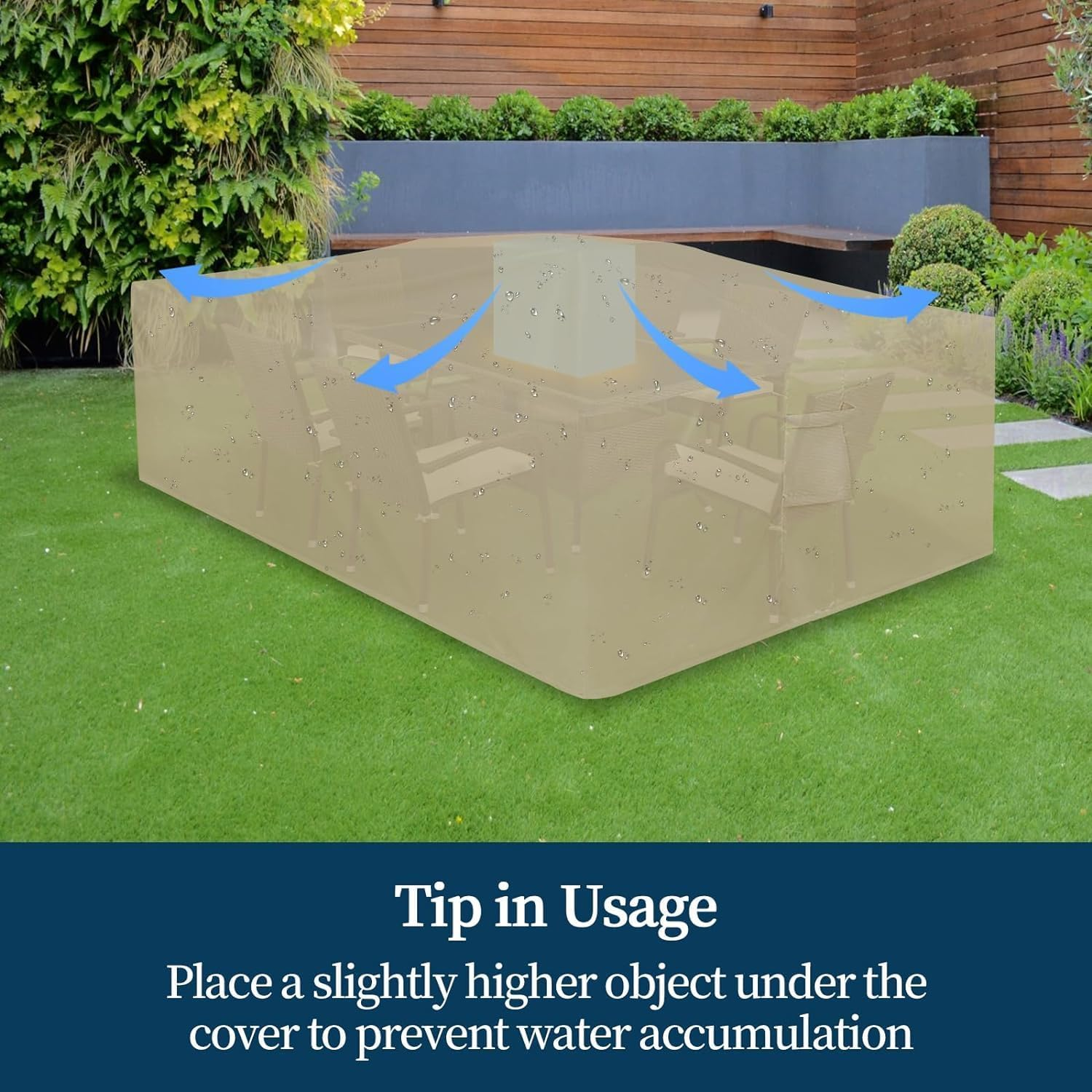 600D Patio Furniture Covers, 100% Waterproof Patio Table Cover, Heavy Duty Oxford Cloth Outdoor Table Cover, with Handles, Vents and Buckles, Uv-Resistant (242*162*100Cm) image number 6