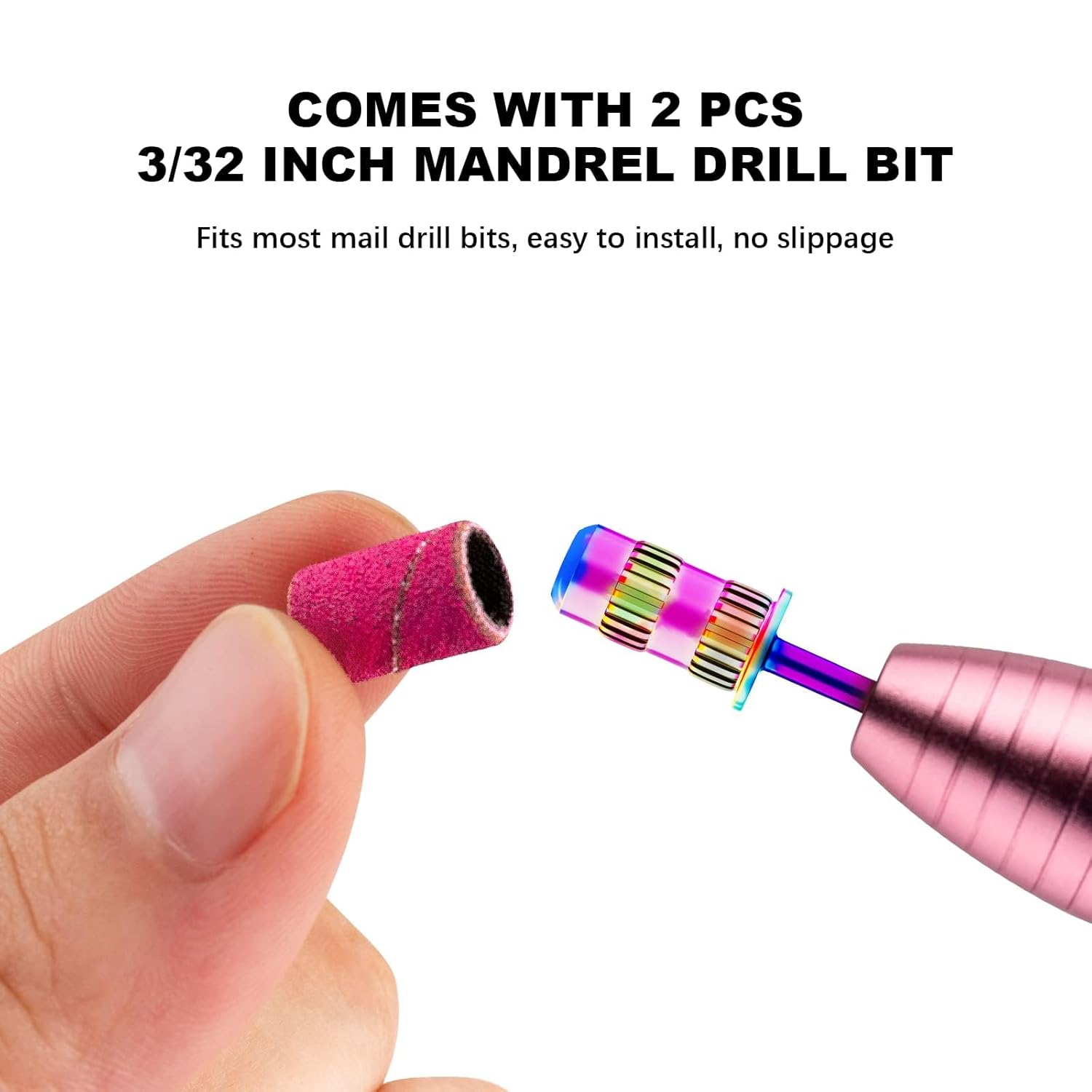 GOMRQING Sanding Bands for Nail Drill - 210 Pcs Coarse Fine #80#150#240 with 3/32" Mandrel Bit Boxed for Electric Nail Drill image number 2