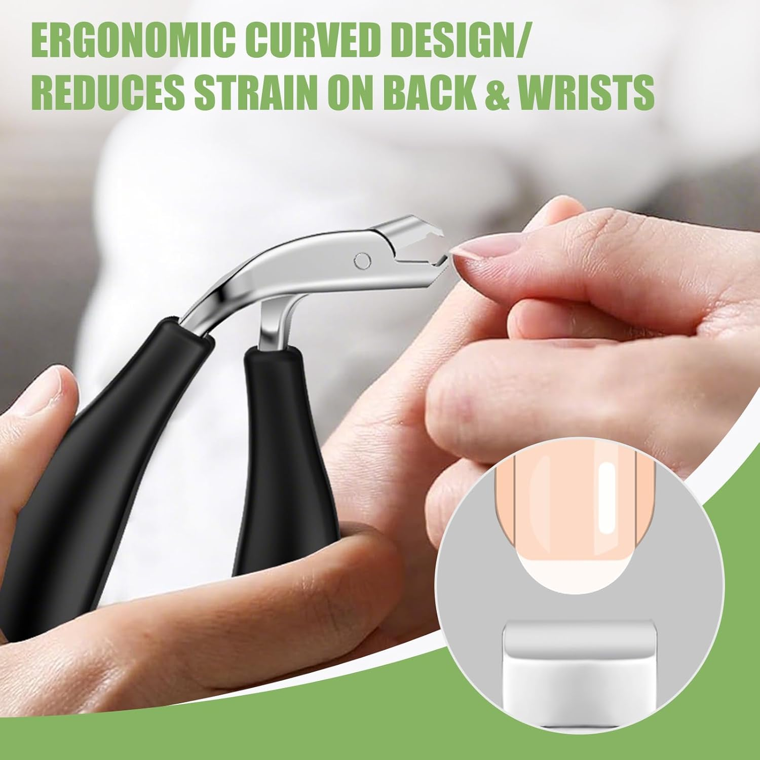 Toenail Clippers for Seniors Thick Toenails, 2025 Upgrade Straight Angled Head Large Toe Nail Clippers for Men, Sharp Heavy Duty Nail Cutter with Catcher ABS Long Handle image number 2