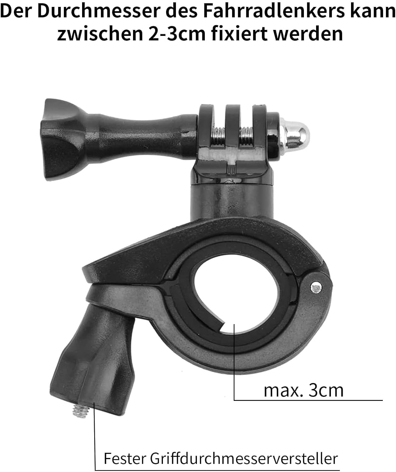 Alriedy Bicycle Mount for Gopro Hero, Action Cameras and Accessories, 360&deg; Rotatable Motorcycle Handlebar Mount, for Gopro and Other Action Cameras image number 3