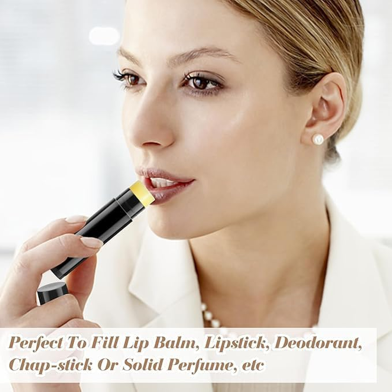 Acemedia 100 Pcs 5G Plastic Lipstick Tube Empty Black Lip Balm Tubes Containers Lip Gloss Storage Container Holder with Caps for DIY Lip Balm Cosmetic image number 5