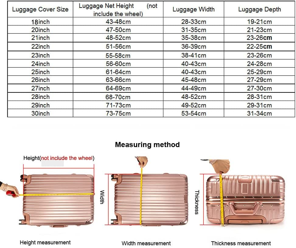 Mosairudo Clear PVC Luggage Cover Protectors Transparent Travel Luggage Protector for Wheeled Suitcase, No Border Thickness 0.3Mm, 26Inch, Fashion image number 3