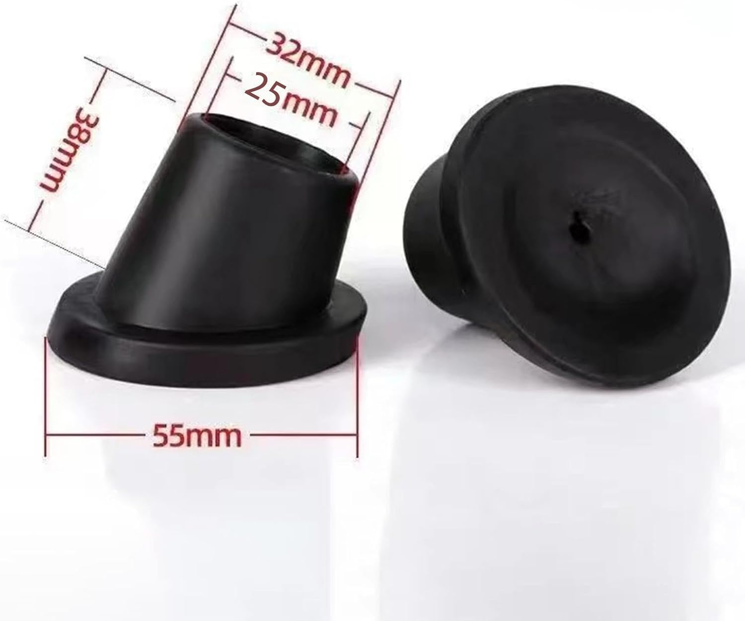 4X Replacement Feet Slope Rubber Feet Pads Convenient Non Slip Universal for Commode Chair Premium Heavy Duty Chair Leg Cap, 25Mm image number 1