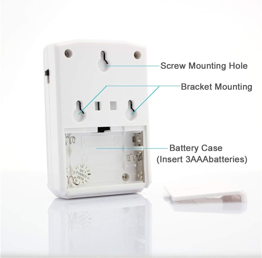 Infrared Motion Sensor Activated Sound Speaker Built with Microphone Record One Voice for Shop Sale, Garage Door Alert, Greeting Visitor Door Chime, Security Reminder