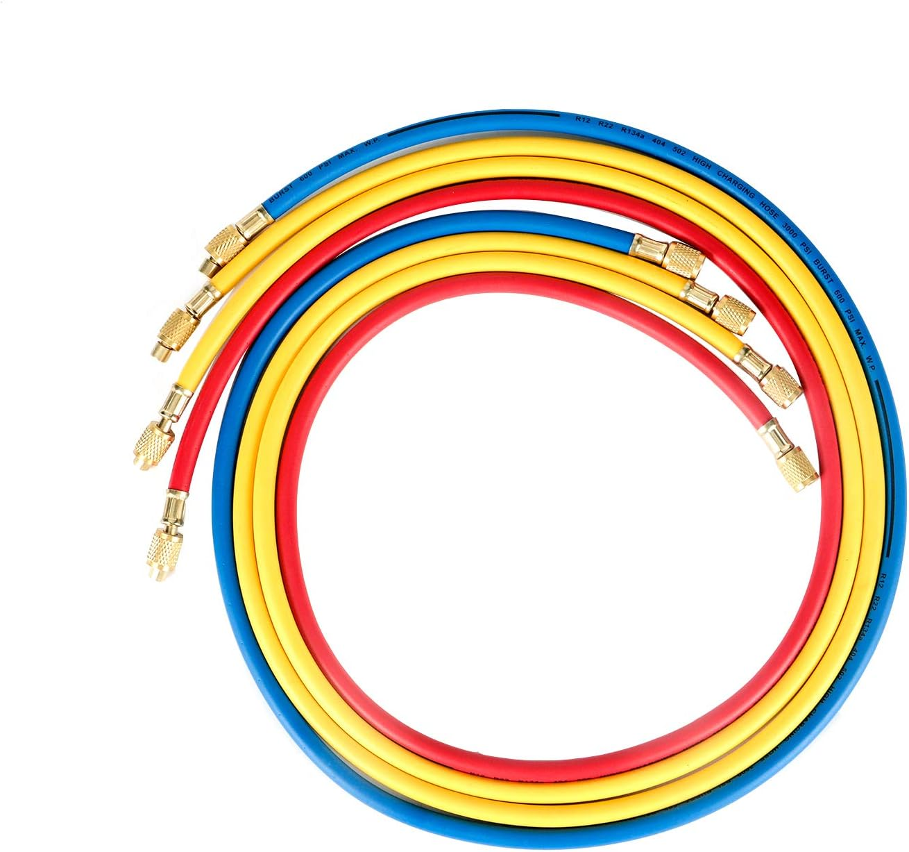 P PBAUTOS 4-Way A/C Diagnostic Manifold Gauge Set Refrigeration Machine for Vacuum Evacuation, Fits R410A, R22, R134A, R404A Refrigerants with Hoses, Couplers and Can Tap image number 2