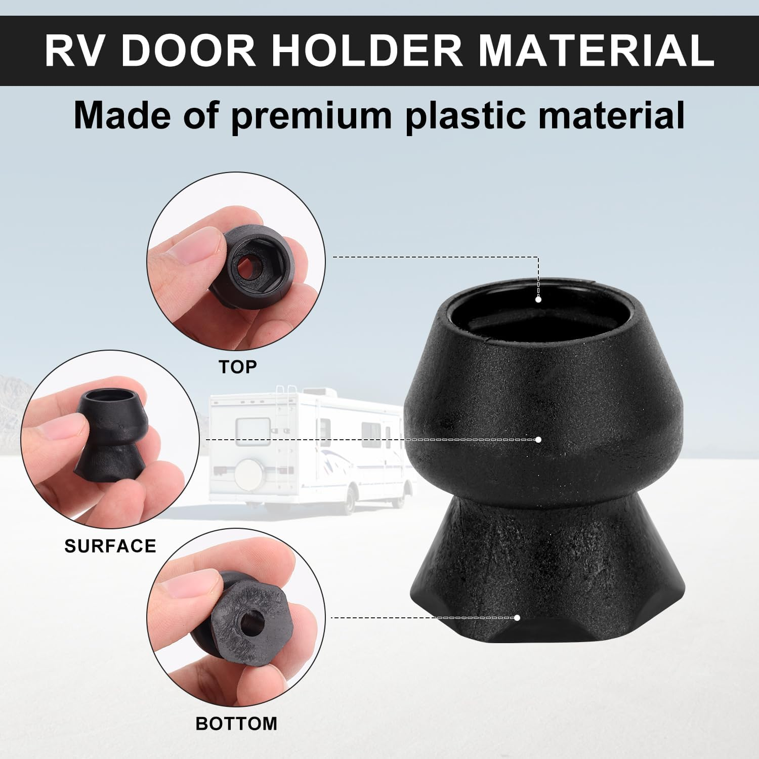 2Pcs Trailer Door Holder Kit, RV Camper Door Holder Rubber Bumper Door Holder Horse Trailer Window Bumper Trailer Door Bumper Horse Trailer Accessories for Rvs Trailers Campers image number 1