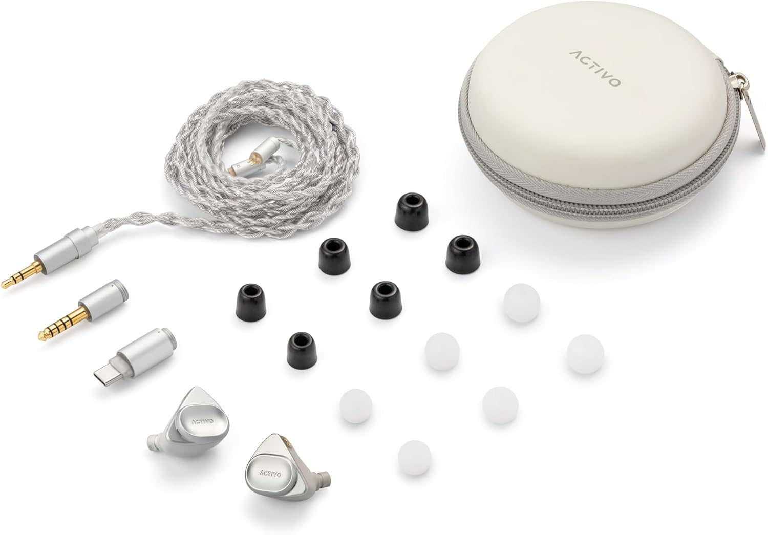 Activo Volcano Triple Dynamic Driver In-Ear Earphones - Silver image number 2