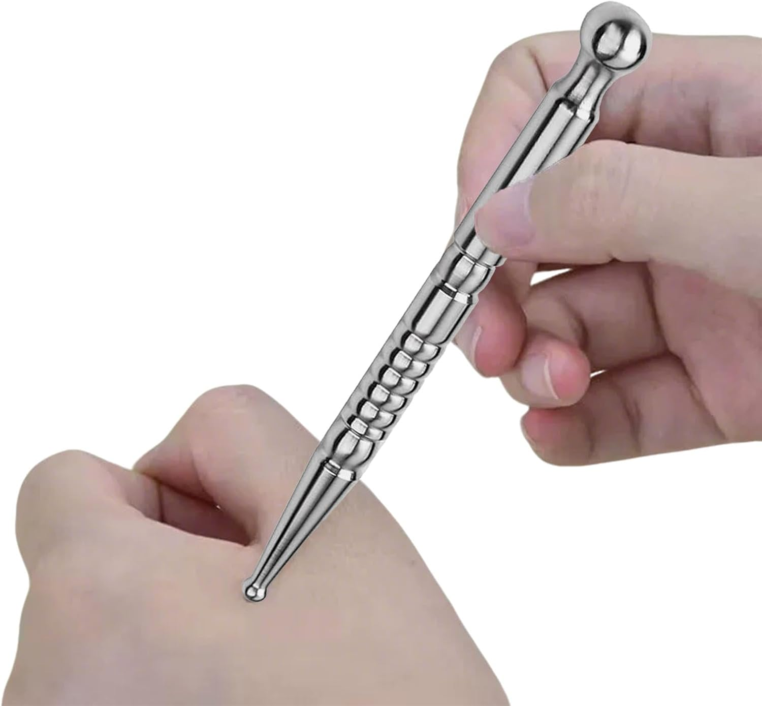 Manual Acupuncture Massage Pen Stainless Steel Facial Reflexology Acupuncture Pen Deep Tissue Massager Trigger Point Massage Tool for Relaxing image number 2