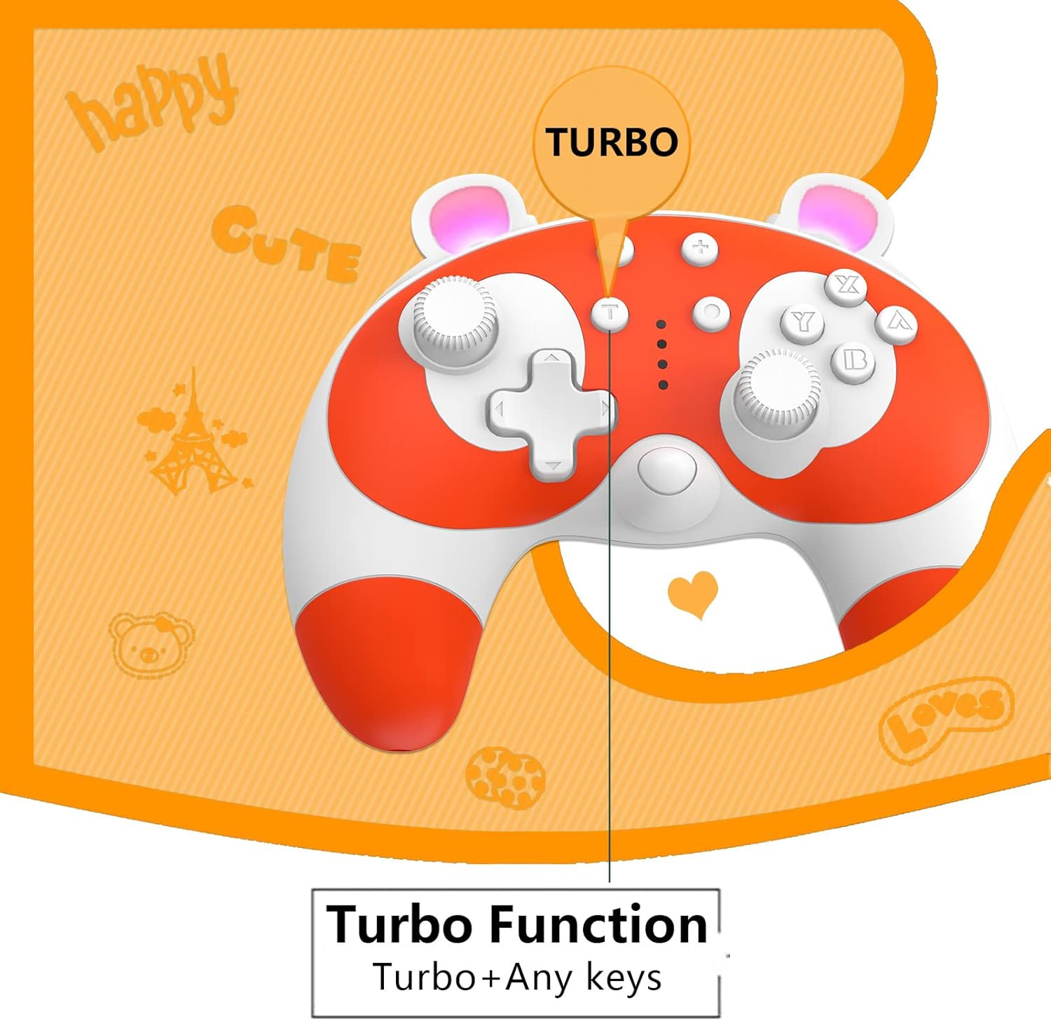 DYONDER Switch Pro Controller for Switch/Lite/Oled, Mini Wireless PC Gaming Controllers for Kids(Yellow) image number 4