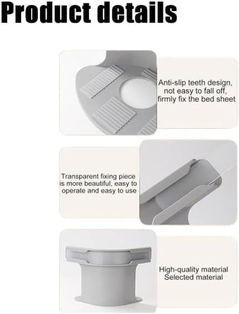 4Pcs Bed Sheet Holders Straps, Heavy Duty Bedsheet Corner Tightener Clips with Lock Strips, Bed Sheet Clips Fasteners, Secure Mattress Protectors and Bedding (Grey) image number 1