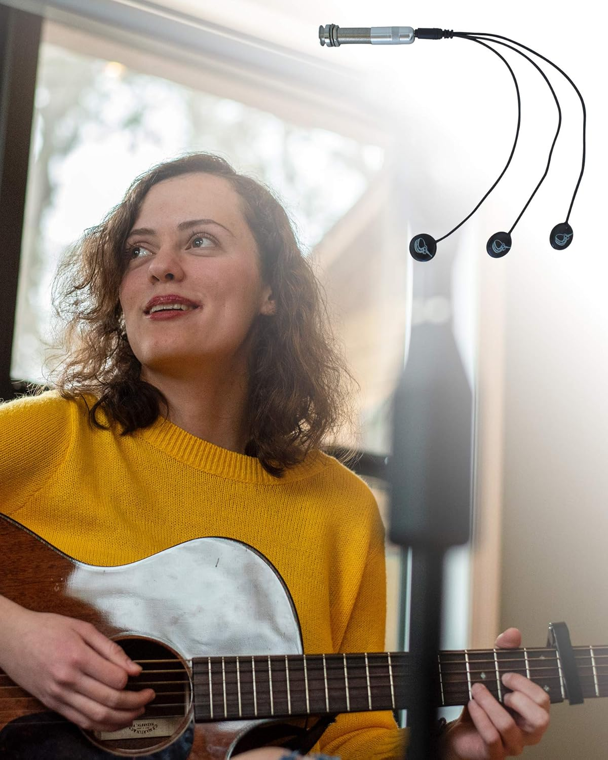 Journey Instruments Passive Piezo Acoustic Pickup &ndash; EP001K Three Balanced German-Made Passive Pickup Elements &ndash; Piezo Pickup for Acoustic Guitars (Ceramic) image number 2