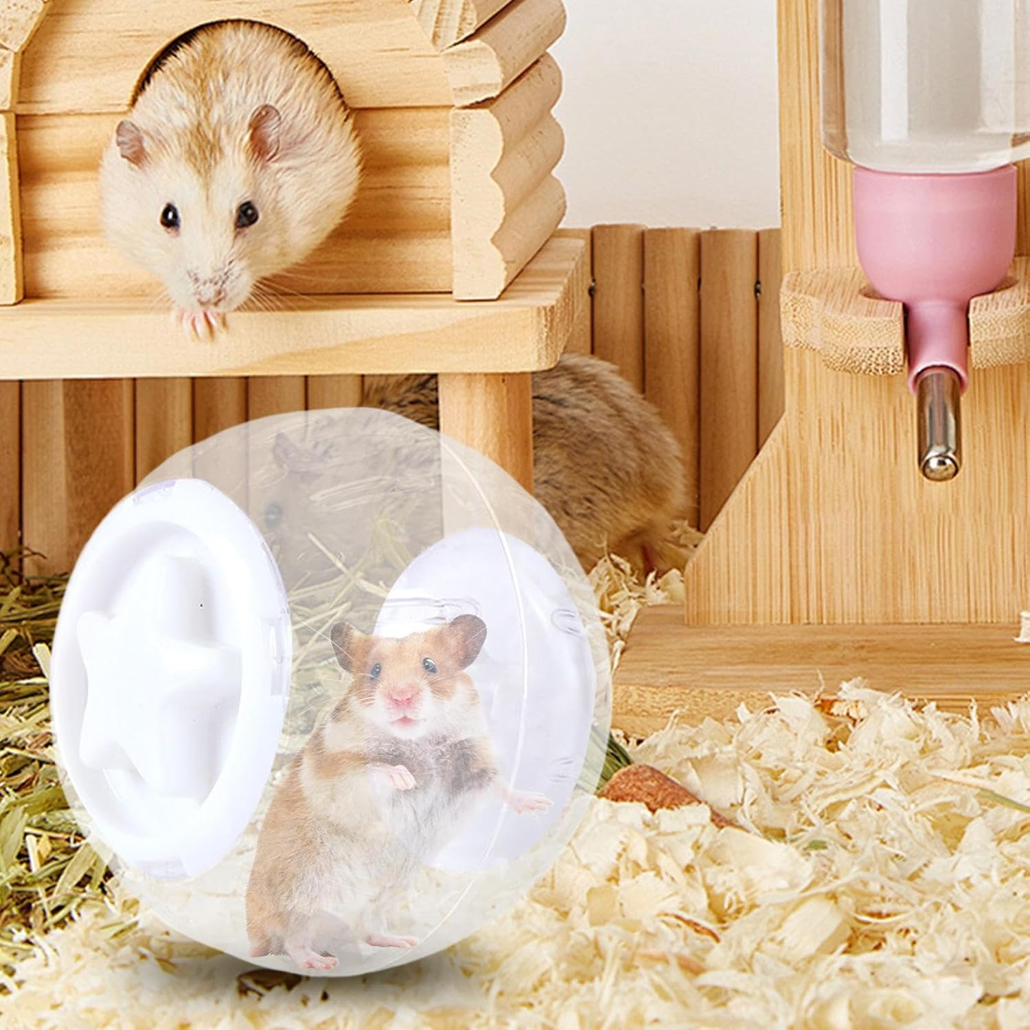 Clear Hamster Ball - Clear Hamster Running Ball Exercise Toy - Indoor Activity Small and Medium Pets Daily Fitness Entertainment for Animal Lovers - Blue image number 7