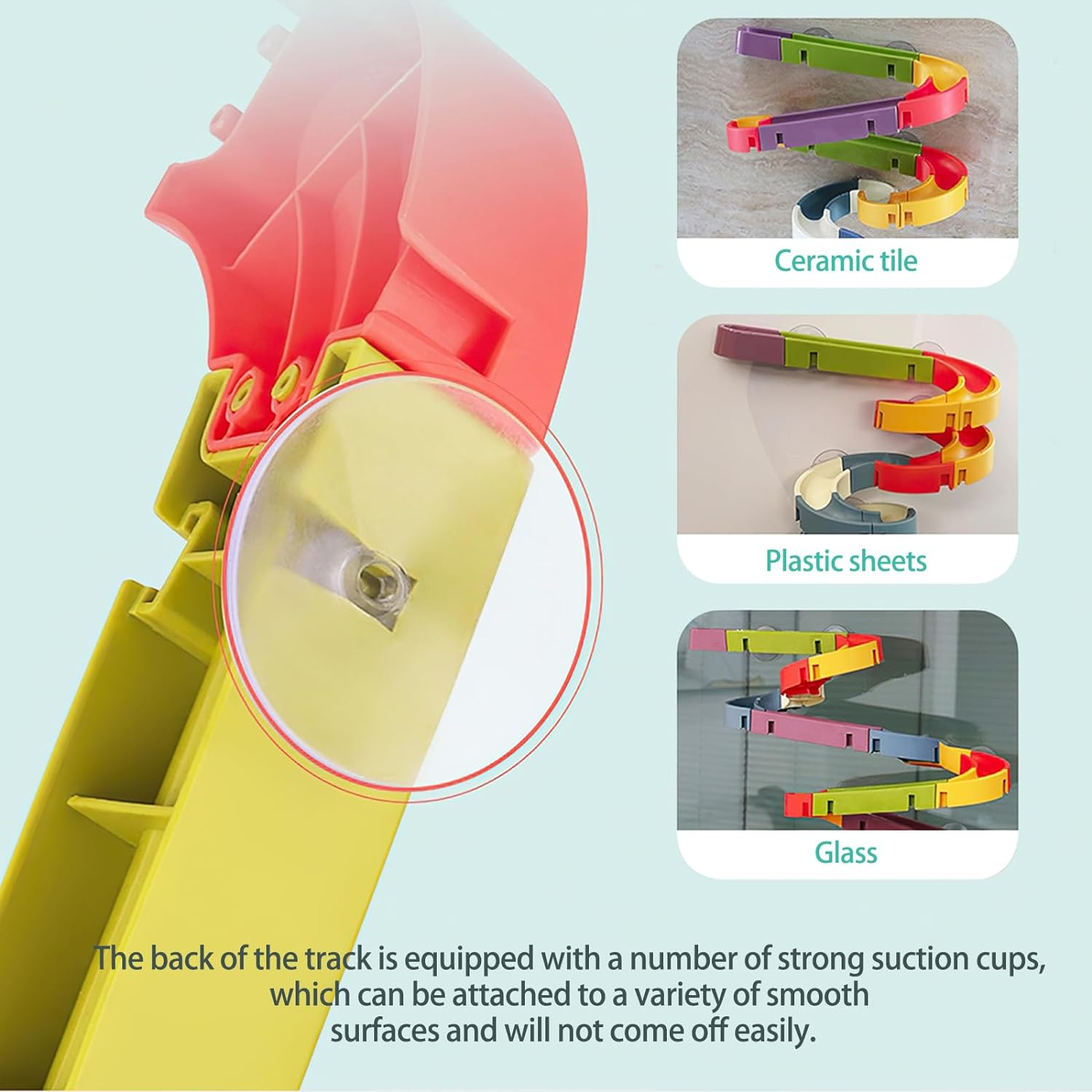 Bath Toys - 62Pcs Kids Bath Toys ，Children'S Bath Slide Toy with Suction Cups，Balls Track Game Shower Water Slide ，DIY Educational Bath Watermill Toy for Bathtub Toys for 3 4 5 6 Year Olds Boys Girls image number 5