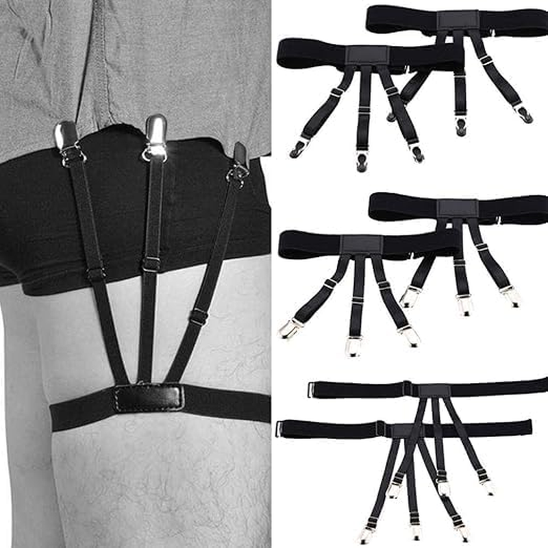 Shirt Stays for Men Adjustable Soft Elastic Garter Strap Mens Shirt Holders, Shirts Garters Suspenders Shirts Tuckers image number 1