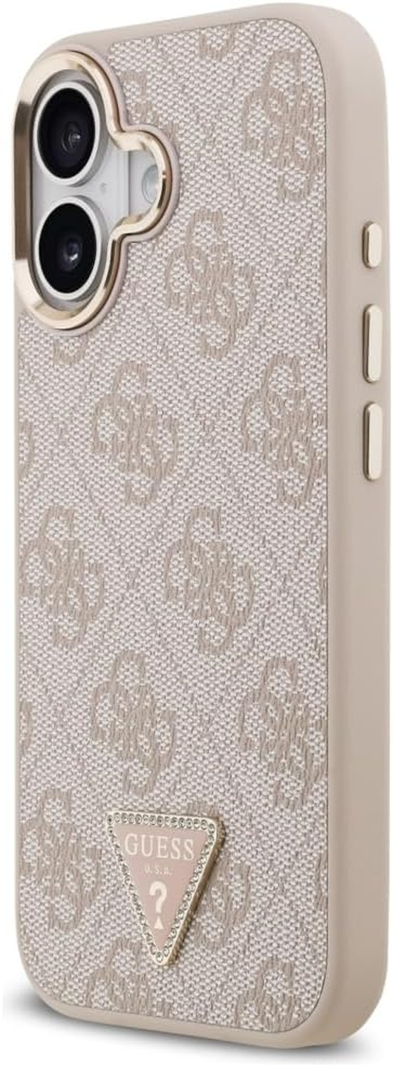 CG Mobile Guess 4G Triangle Logo Compatible with Magsafe Case for Iphone 17 (Pink/Gold)