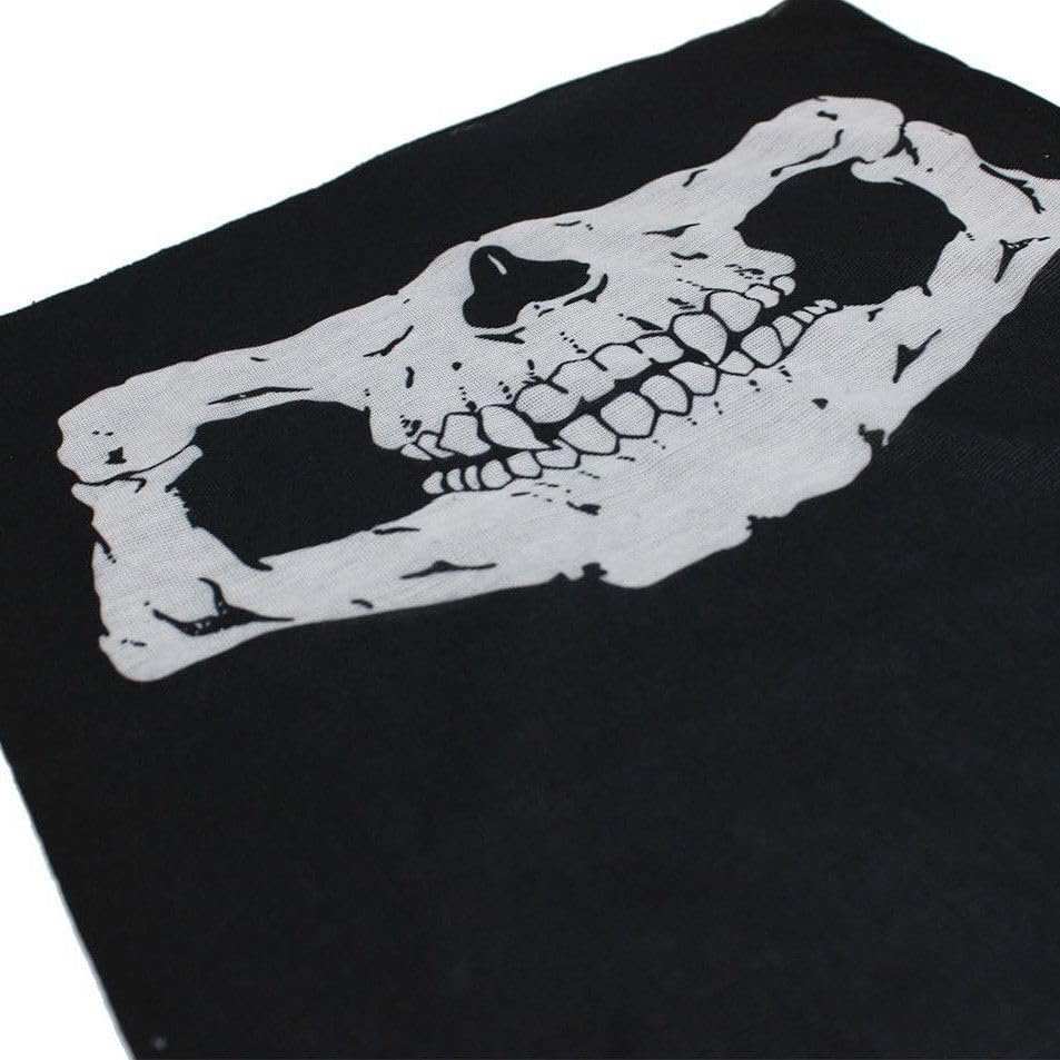 TDR Skull Face Mask for Bike Motorcycle, Helmet, Snowboard, Hunting, Costume Ski Mask, 100% Polyester Microfiber, Washable, Black/White image number 6