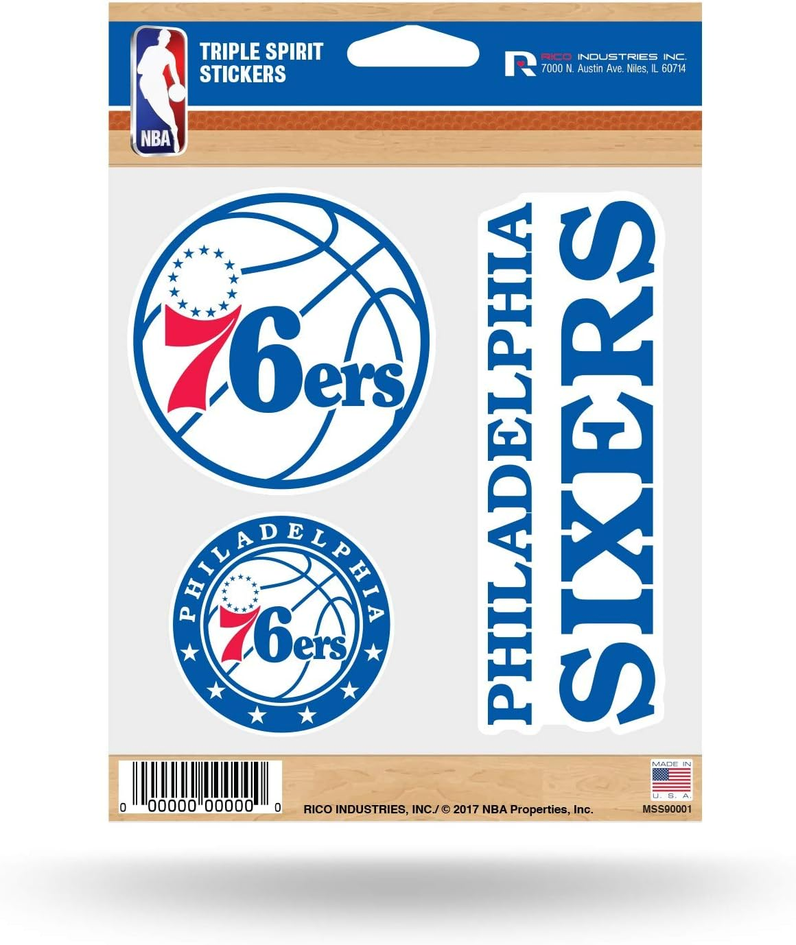 Rico Industries NBA Fan Shop Die Cut 3-Piece Triple Spirit Sticker Sheet