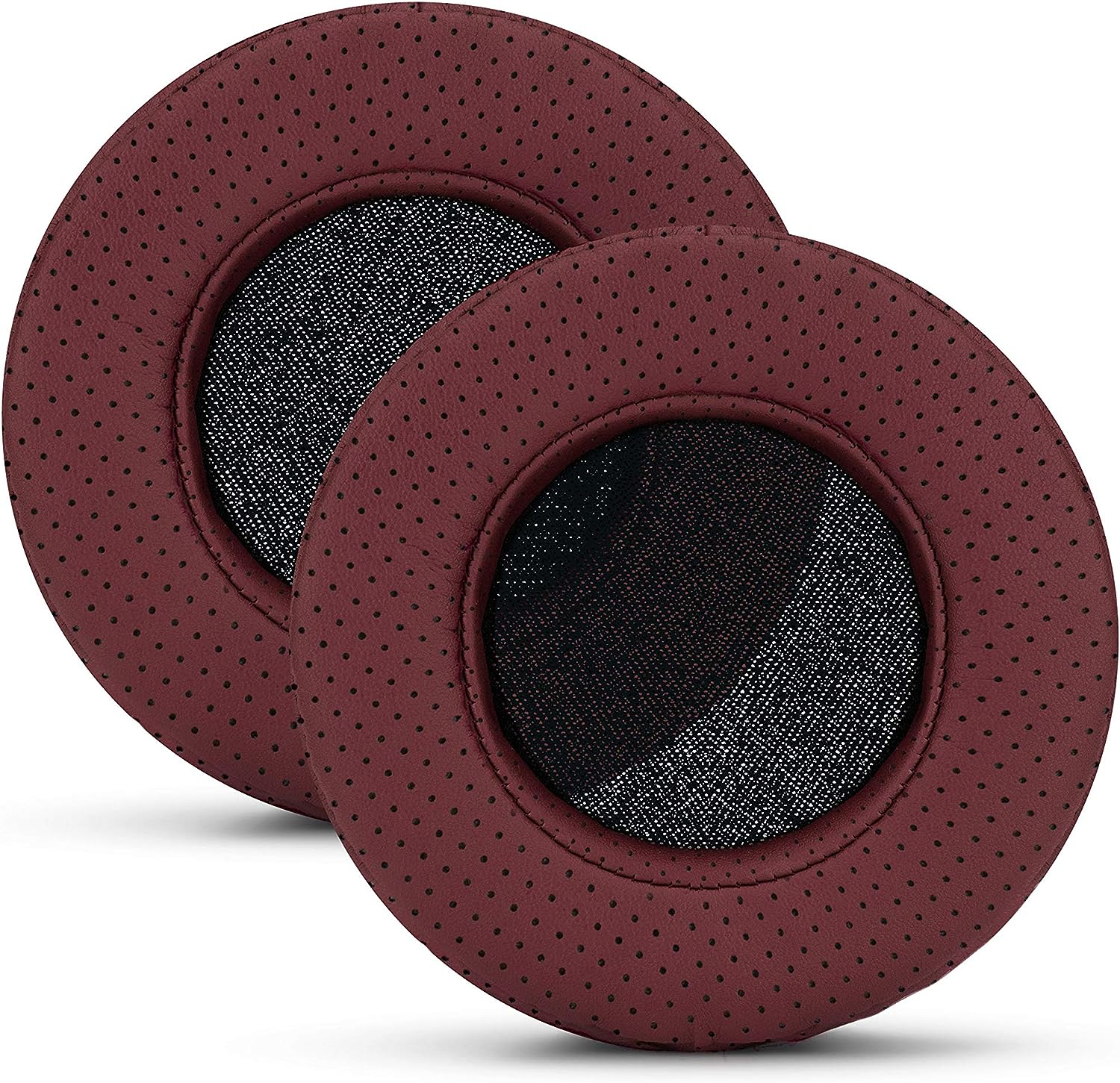 BRAINWAVZ round Memory Foam Earpads - Suitable Many Large Headphones - Steelseries, HD668B, ATH, AKG K553, Hifiman, ATH, Philips, Fostex, Sony Ear Pad & More (Perforated Black)