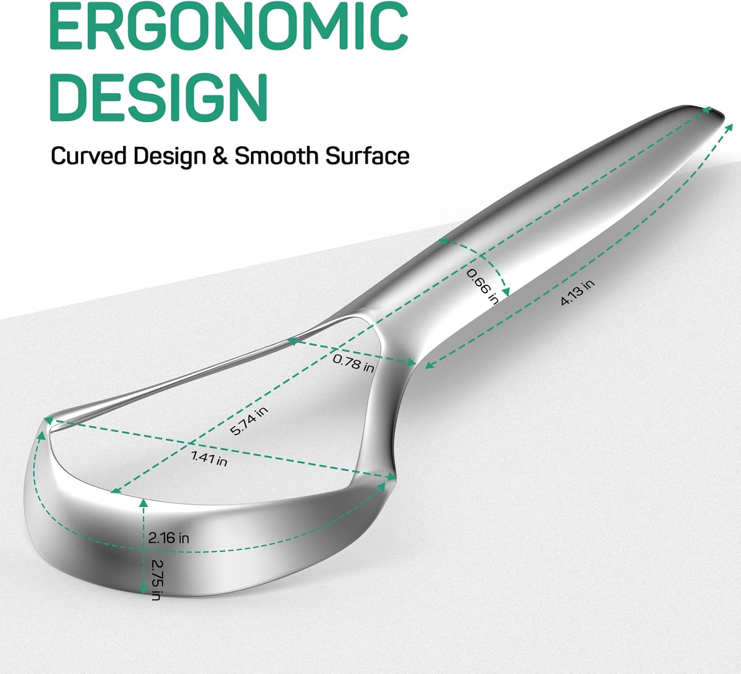 RONAVO Tongue Scraper Stainless Steel (2 Pack), Cure Bad Breath Medical Grade Tongue Cleaners, 100% BPA Free Metal Tongue Scrapers Fresher Breath in Seconds - 2 Colors Tongue Scraper image number 4