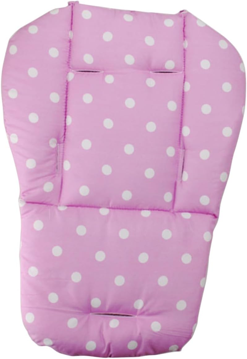 Universal Waterproof Stroller Cushion Pad with Pink Dot Pattern Double Sided Thick Liner Soft Support Pram Padding Mat for Strollers image number 3